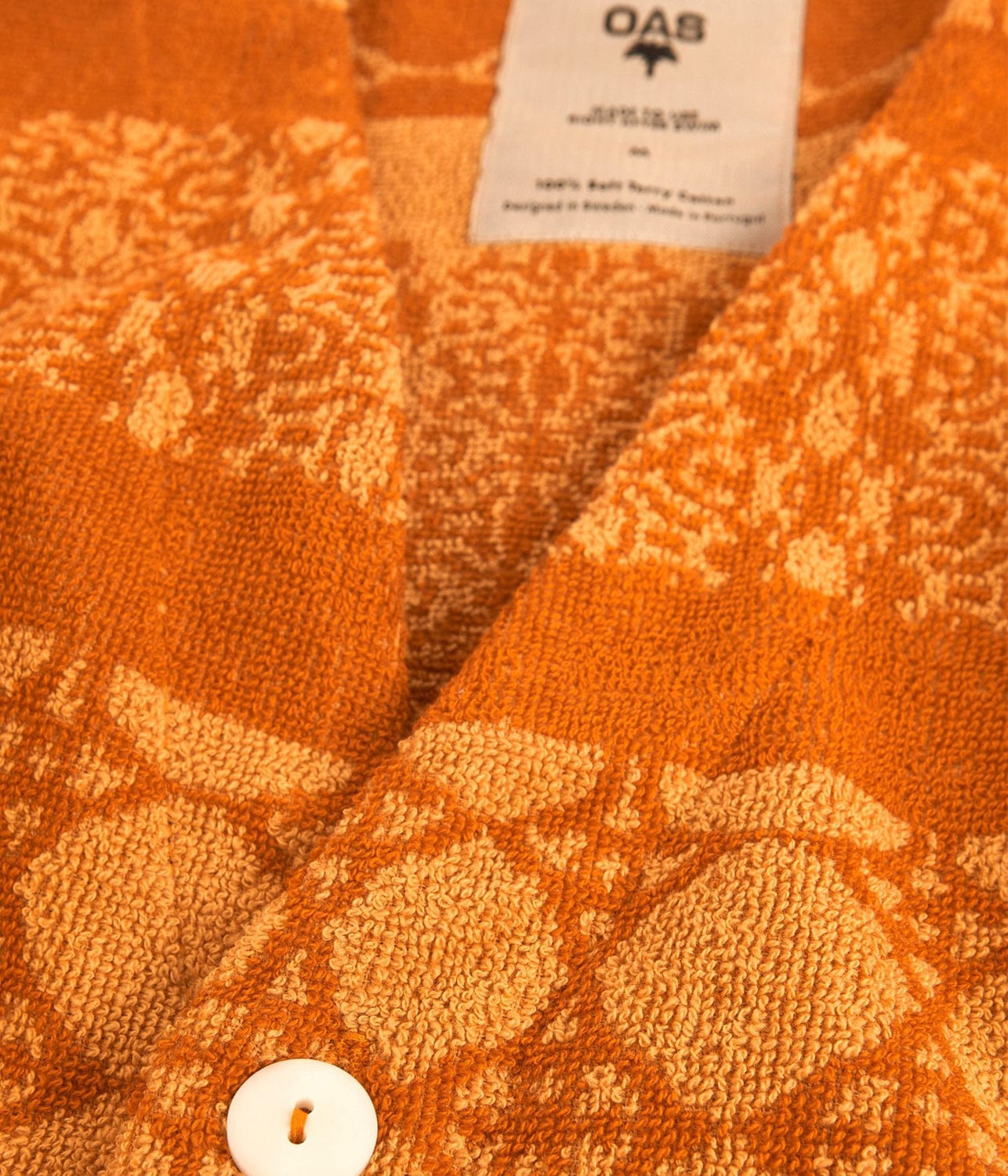 TERRY CARDIGAN- ORANGE VENTURA | OAS COMPANY | OAS COMPANY TERRY CARDIGAN- ORANGE VENTURA