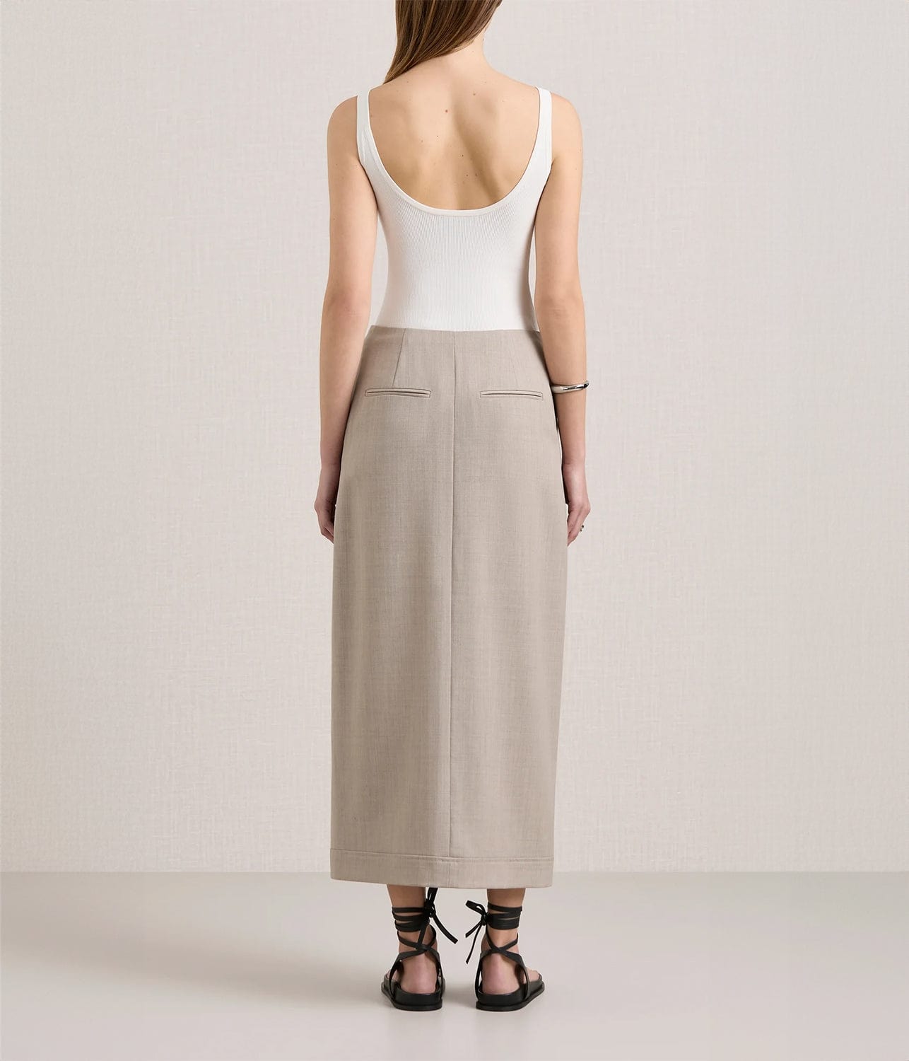THE JOAN WRAP SKIRT- ALMOND | A.EMERY | A.EMERY THE JOAN WRAP SKIRT- ALMOND