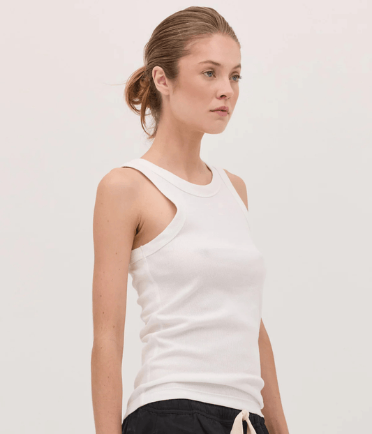 THE RIBBED TANK | CLOTH AND CO | WHITE CLOTH & CO THE RIBBED TANK