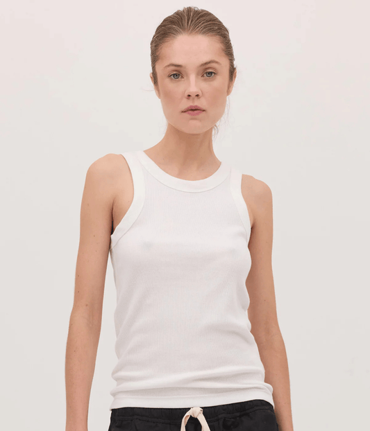 THE RIBBED TANK | CLOTH AND CO | WHITE CLOTH & CO THE RIBBED TANK