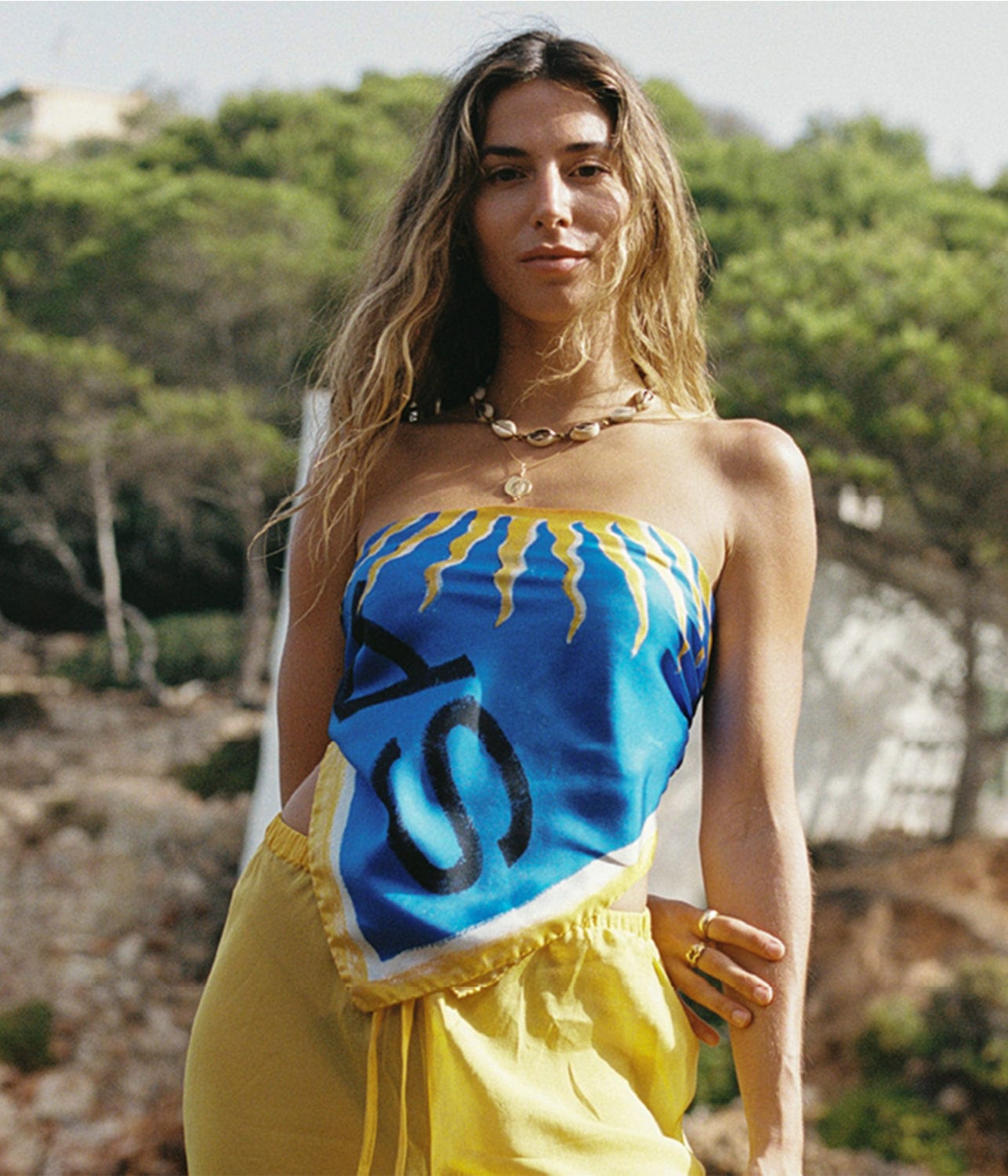 THE SANTORINI SUN SILK TRAVEL SCARF | ATLAS | ATLAS THE SANTORINI SUN SILK TRAVEL SCARF