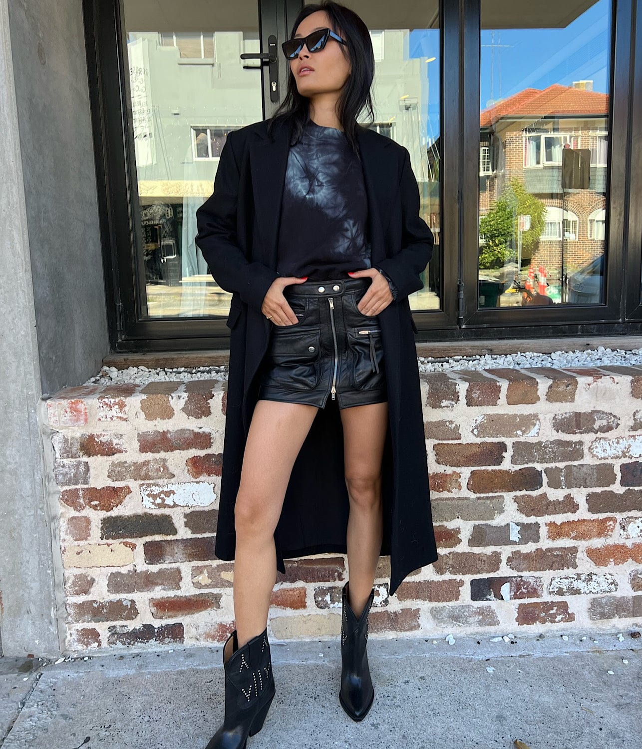 TIE DYE SWEATSHIRT- BLACK/JADE | PROENZA SCHOULER WHITE LABEL | PROENZA SCHOULER WHITE LABEL TIE DYE SWEATSHIRT- BLACK/JADE