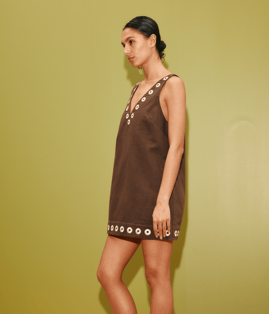 TOBE DENIM MINI DRESS | ALEMAIS ALEMAIS TOBE DENIM MINI DRESS