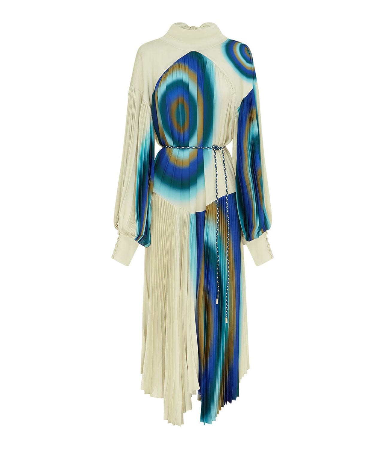 UNA PLEATED MIDI DRESS-ECRU | ALEMAIS | ALEMAIS UNA PLEATED MIDI DRESS-ECRU