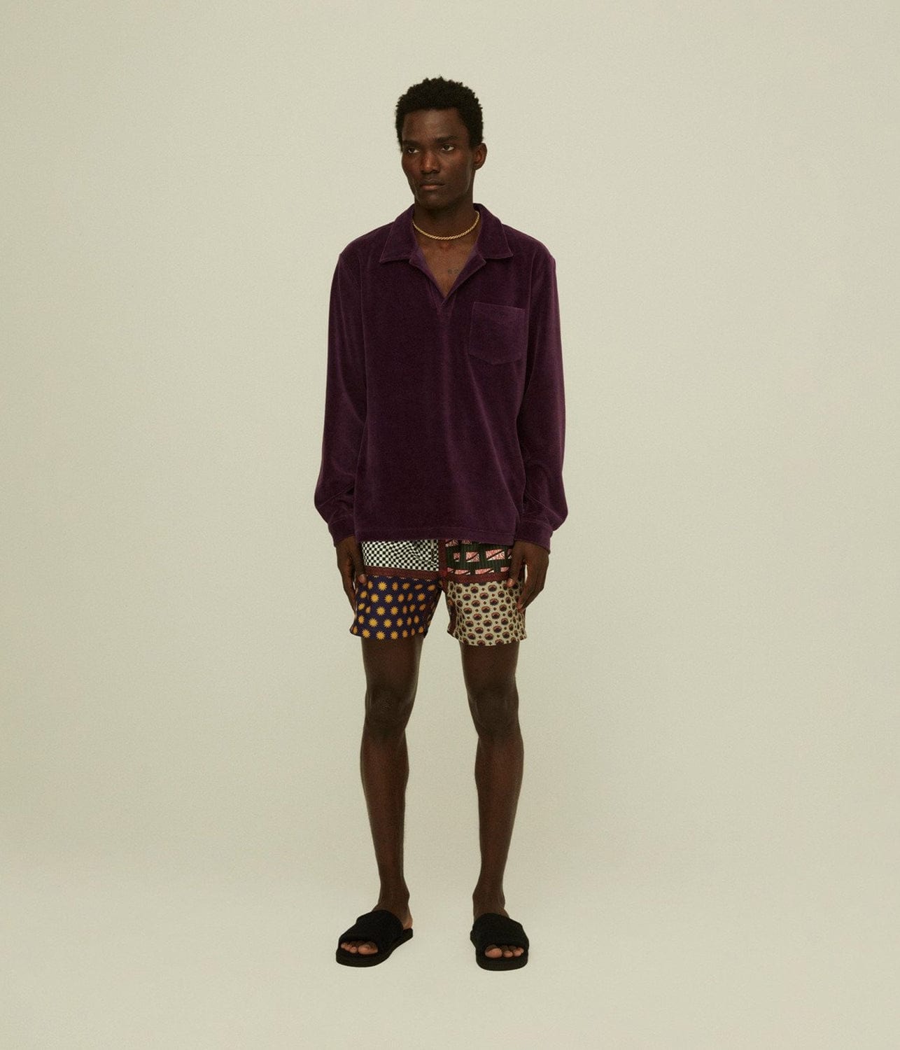 VELOUR LONG SLEEVE SHIRT- DANDY PURPLE | OAS COMPANY | OAS COMPANY VELOUR LONG SLEEVE SHIRT- DANDY PURPLE