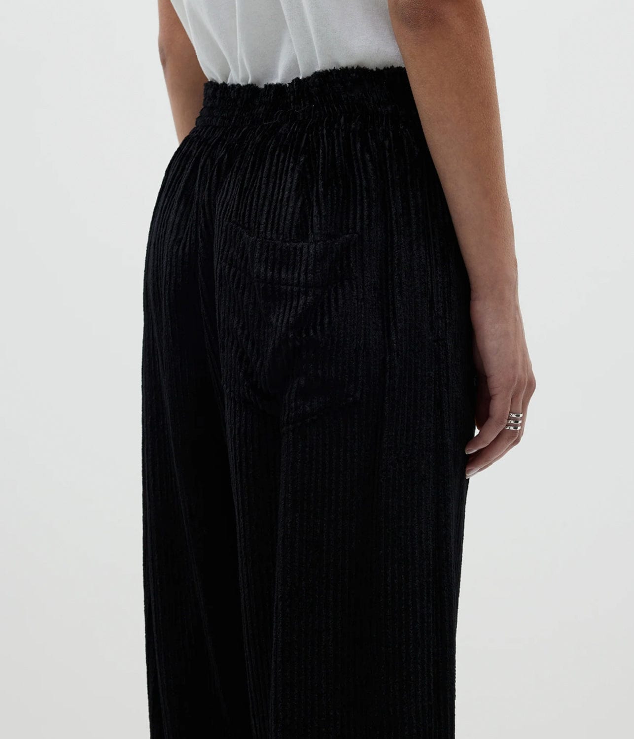 VISCOSE CORD PULL ON PANT- BLACK | BASSIKE | Bassike VISCOSE CORD PULL ON PANT- BLACK
