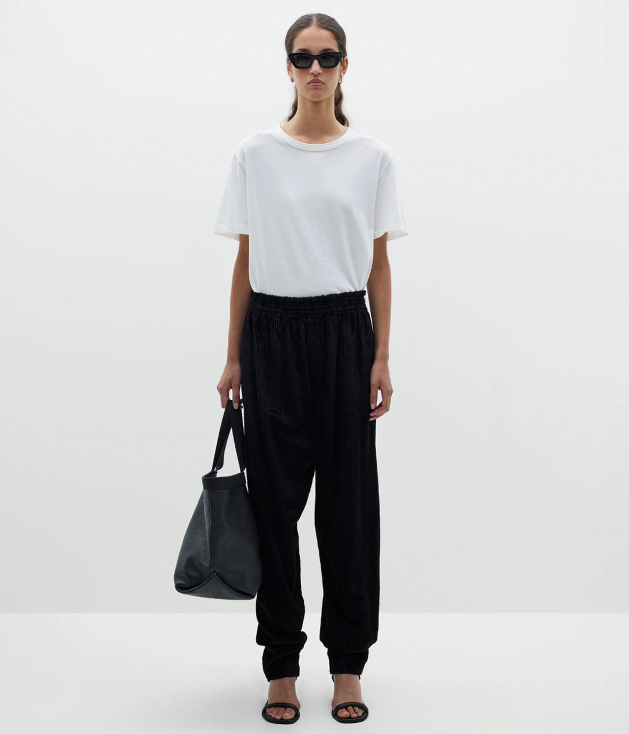VISCOSE CORD PULL ON PANT- BLACK | BASSIKE | Bassike VISCOSE CORD PULL ON PANT- BLACK