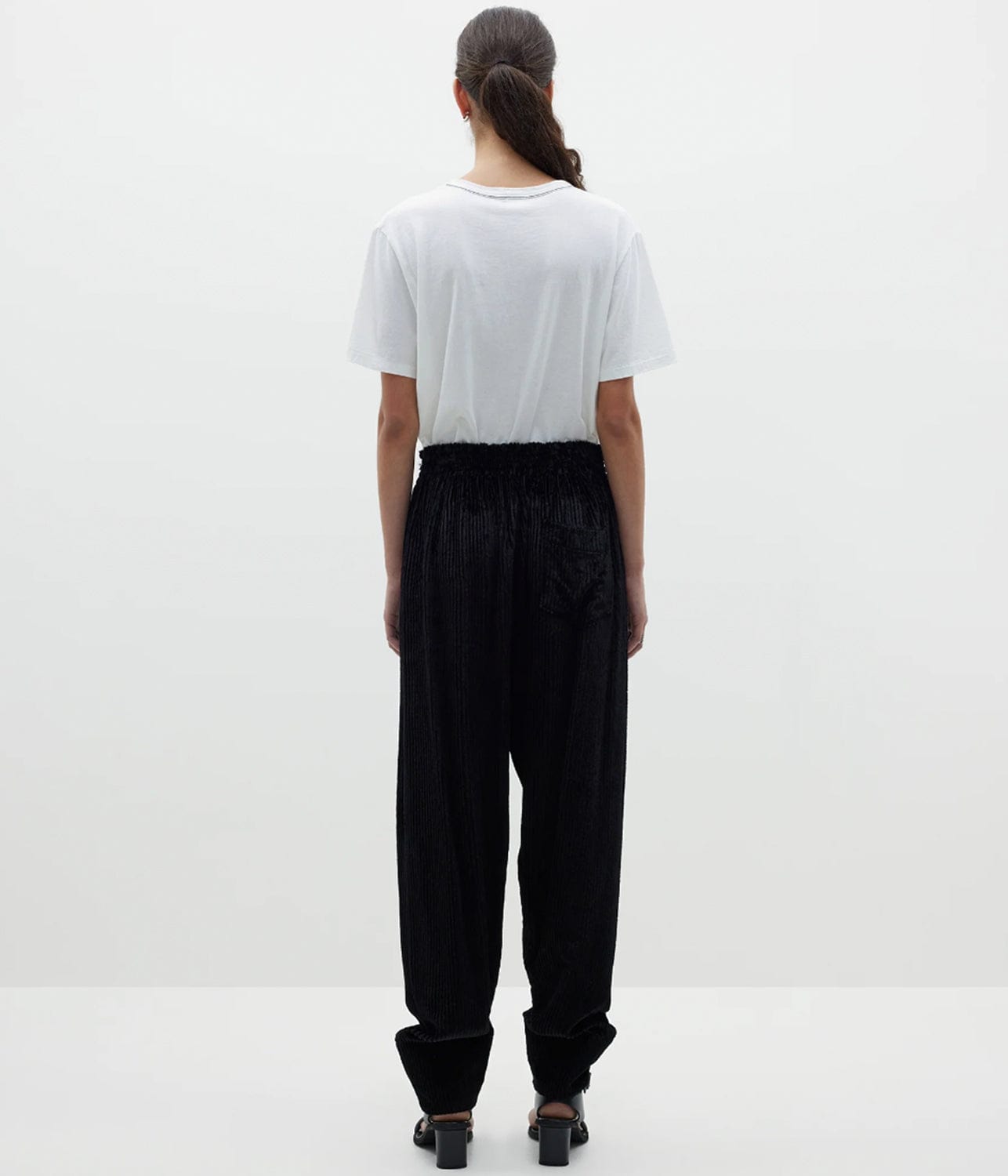 VISCOSE CORD PULL ON PANT- BLACK | BASSIKE | Bassike VISCOSE CORD PULL ON PANT- BLACK