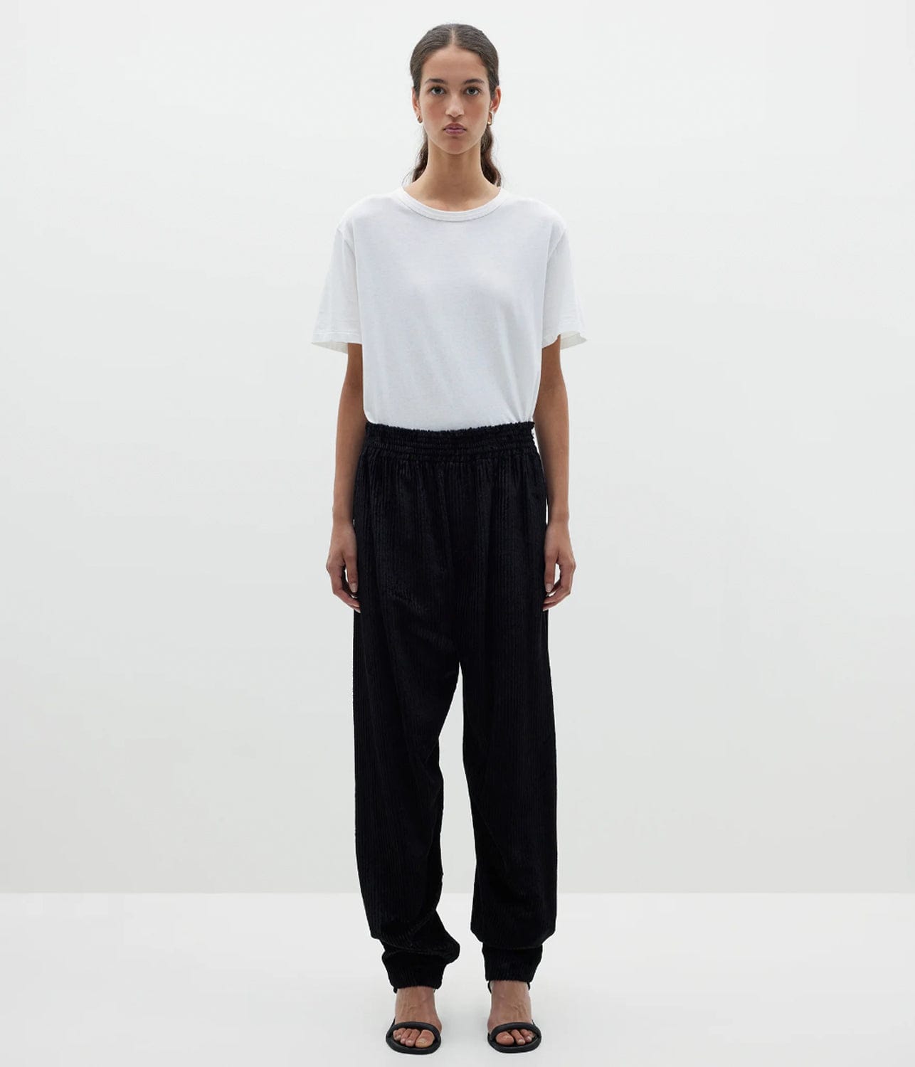 VISCOSE CORD PULL ON PANT- BLACK | BASSIKE | Bassike VISCOSE CORD PULL ON PANT- BLACK