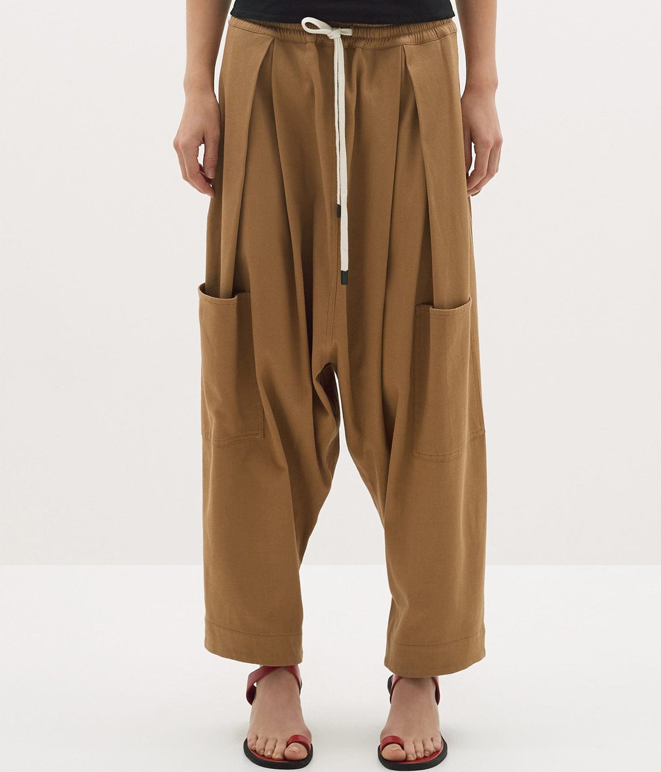 VOLUMINOUS LONG RISE PANT- TAN | BASSIKE | Bassike VOLUMINOUS LONG RISE PANT- TAN