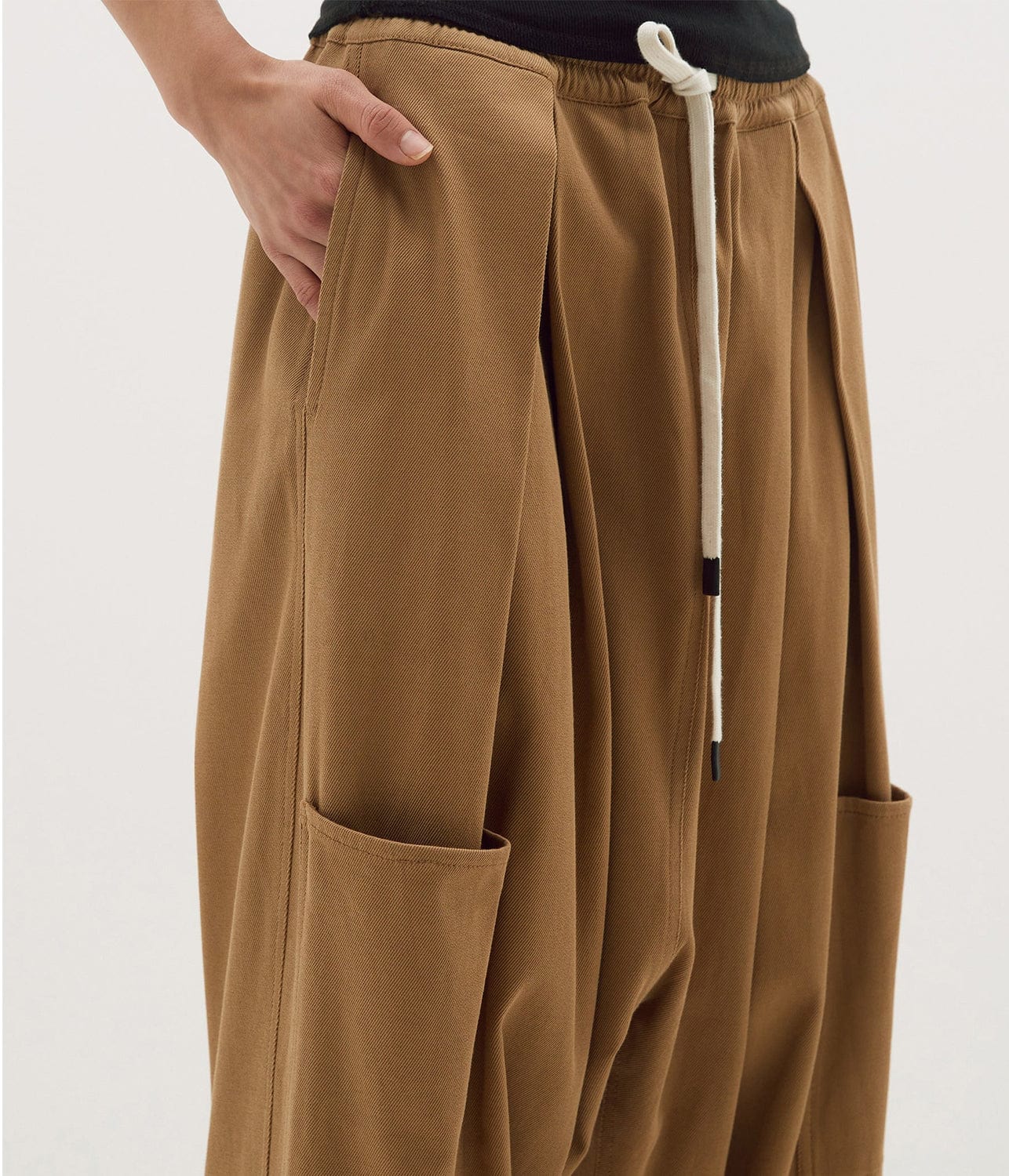 VOLUMINOUS LONG RISE PANT- TAN | BASSIKE | Bassike VOLUMINOUS LONG RISE PANT- TAN