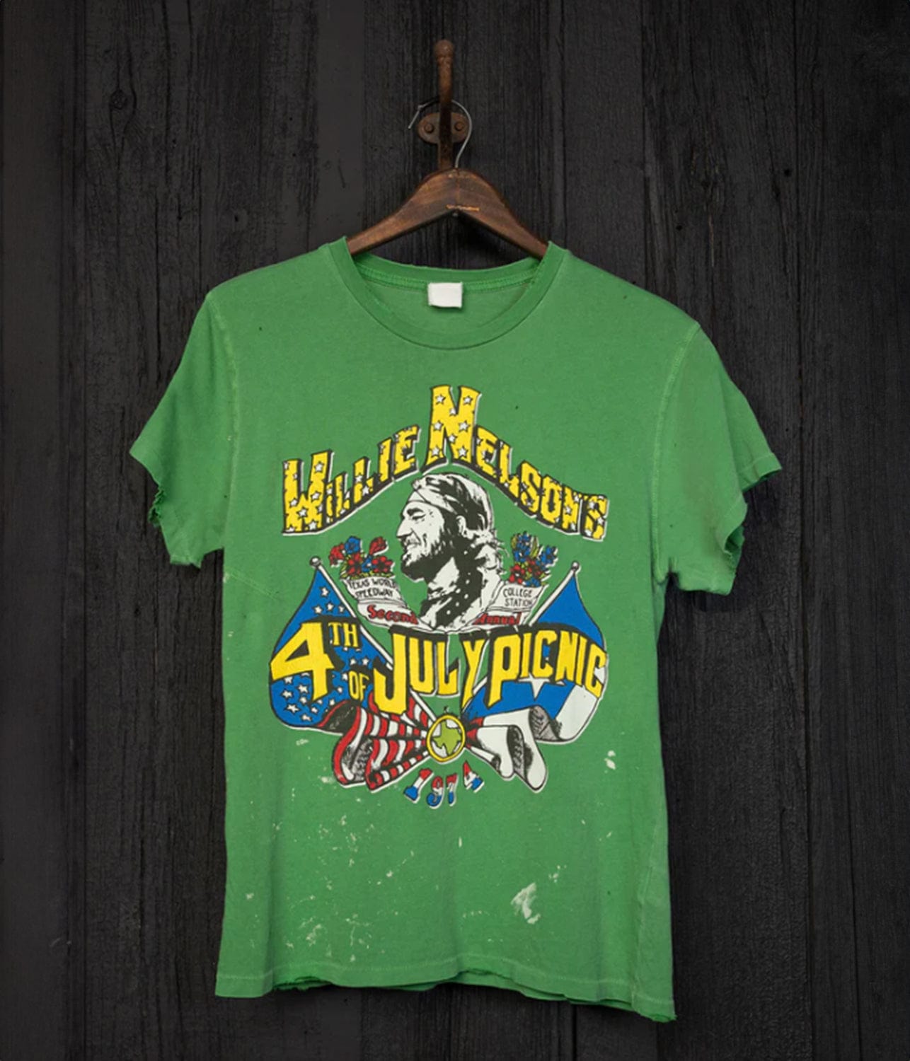 WILLIE NELSON 1974 TEE- GRASS | MADE WORN | MADE WORN WILLIE NELSON 1974 TEE- GRASS