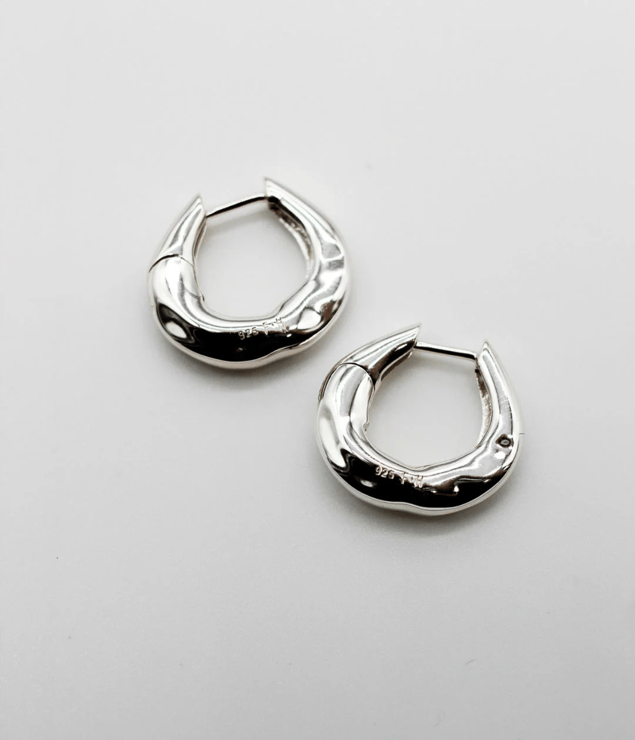 WONKY HOOP EARRINGS | F AND H STUDIOS | SILVER F+H WONKY HOOP EARRINGS
