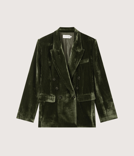 XANDER SILK VELVET CORDUROY BLAZER | COURTNEY ZHENG COURTNEY ZHENG XANDER SILK VELVET CORDUROY BLAZER