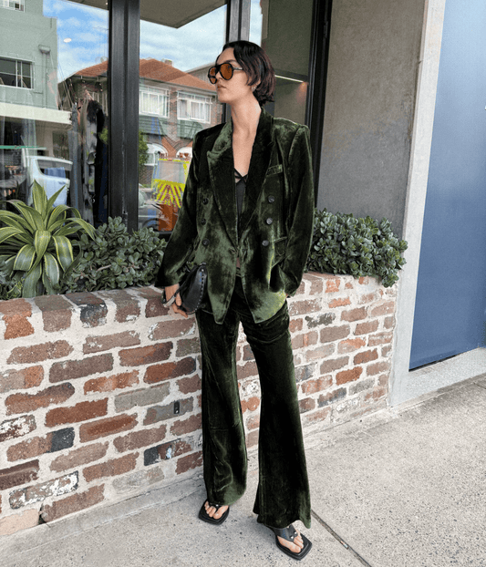 XANDER SILK VELVET CORDUROY PANTS | COURTNEY ZHENG COURTNEY ZHENG XANDER SILK VELVET CORDUROY PANTS