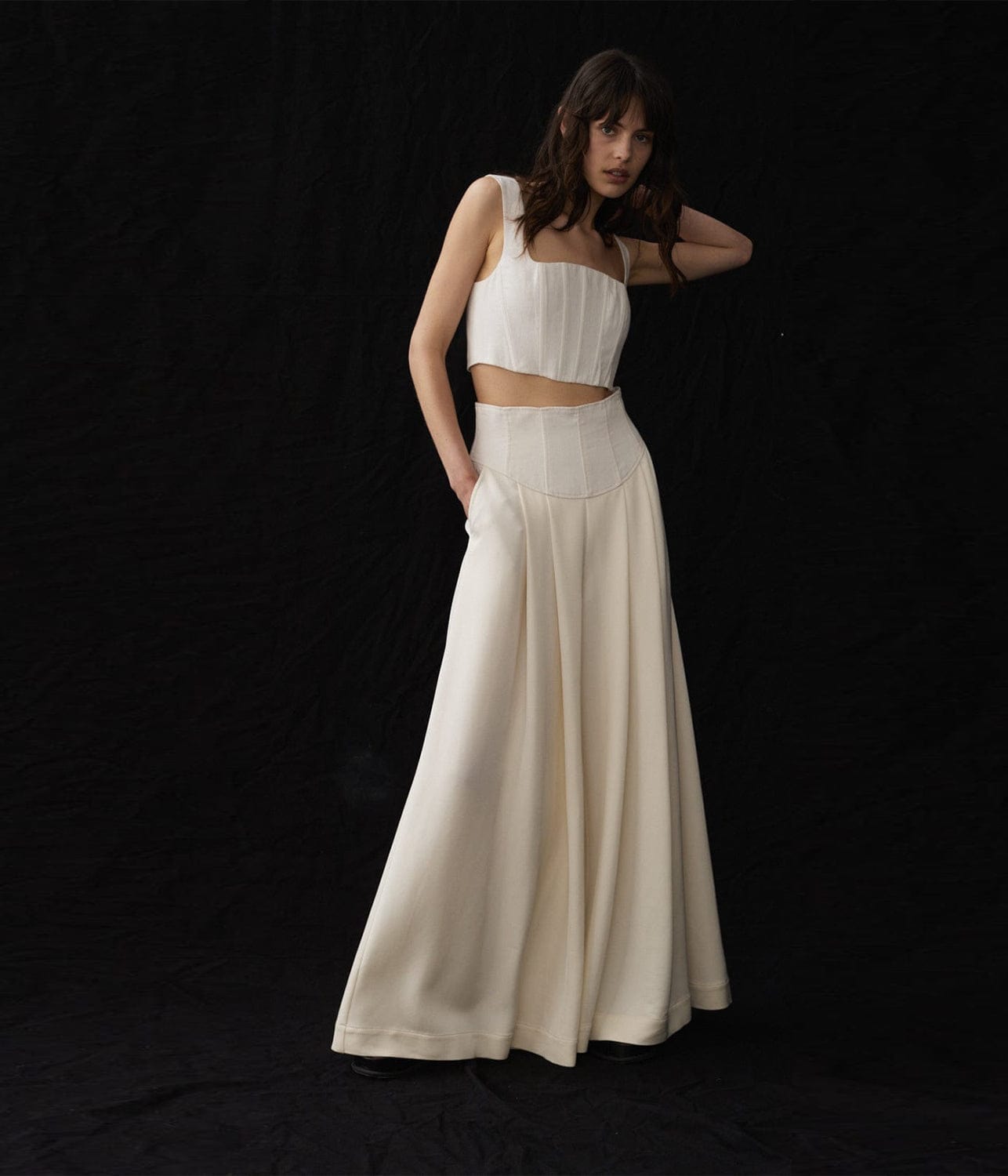 XAVIER HIGH WAISTED PANT-ECRU | ALEMAIS | ALEMAIS XAVIER HIGH WAISTED PANT-ECRU
