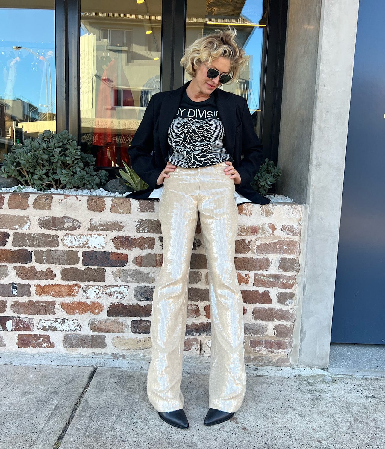 YSEULT SEQUIN PANT- KHAKI | NILI LOTAN | NILI LOTAN YSEULT SEQUIN PANT- KHAKI