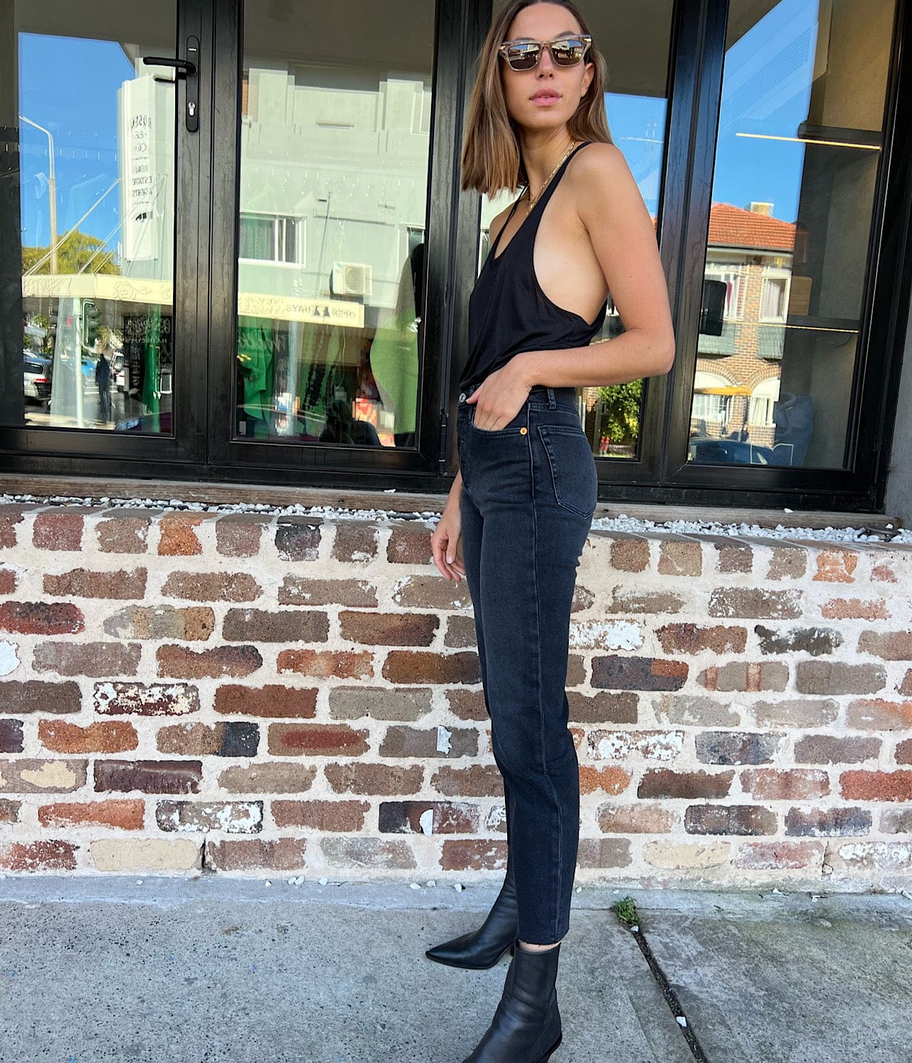70'S STOVEPIPE JEAN- WASHED NOIR | REDONE | RE/DONE 70'S STOVEPIPE JEAN- WASHED NOIR