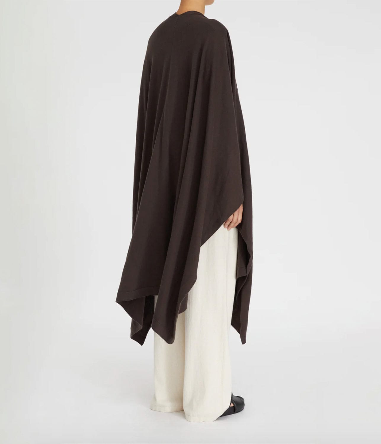 COTTON CASHMERE PONCHO- CHOCOLATE | LEE MATHEWS LEE MATHEWS COTTON CASHMERE PONCHO- CHOCOLATE