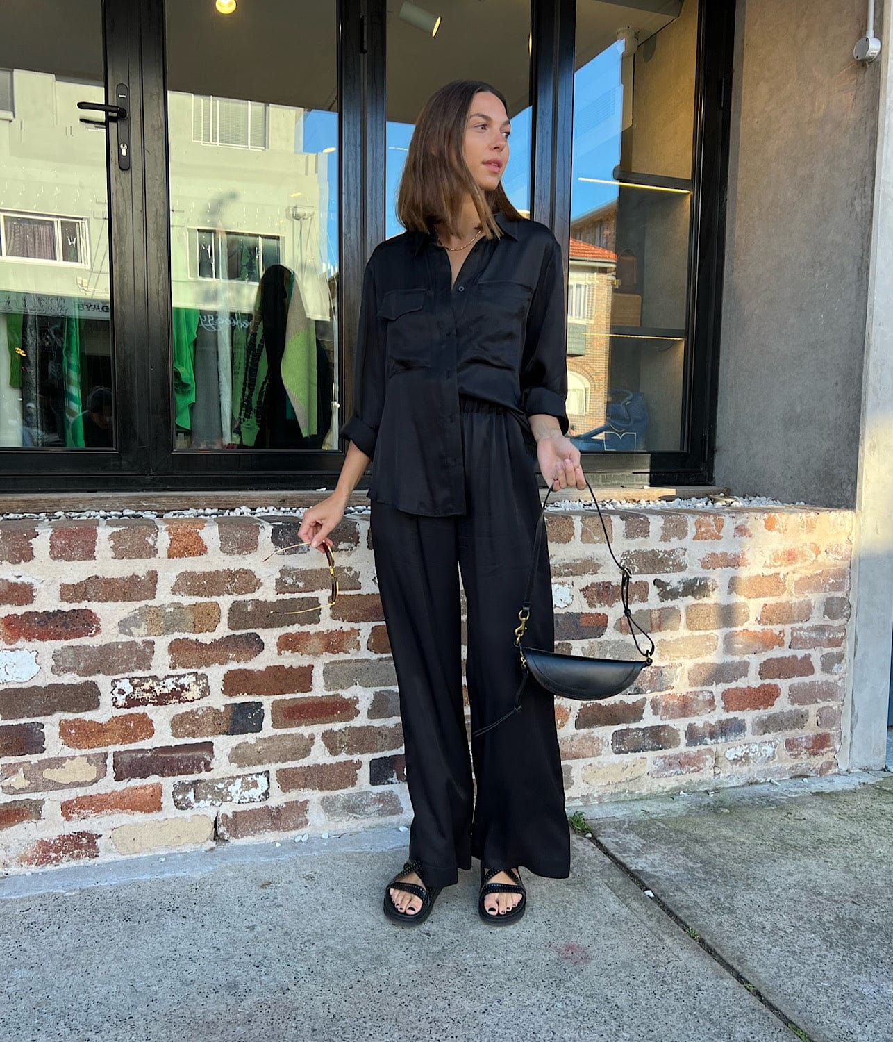 DRAPED SHIRT- BLACK | MATIN | MATIN DRAPED SHIRT- BLACK