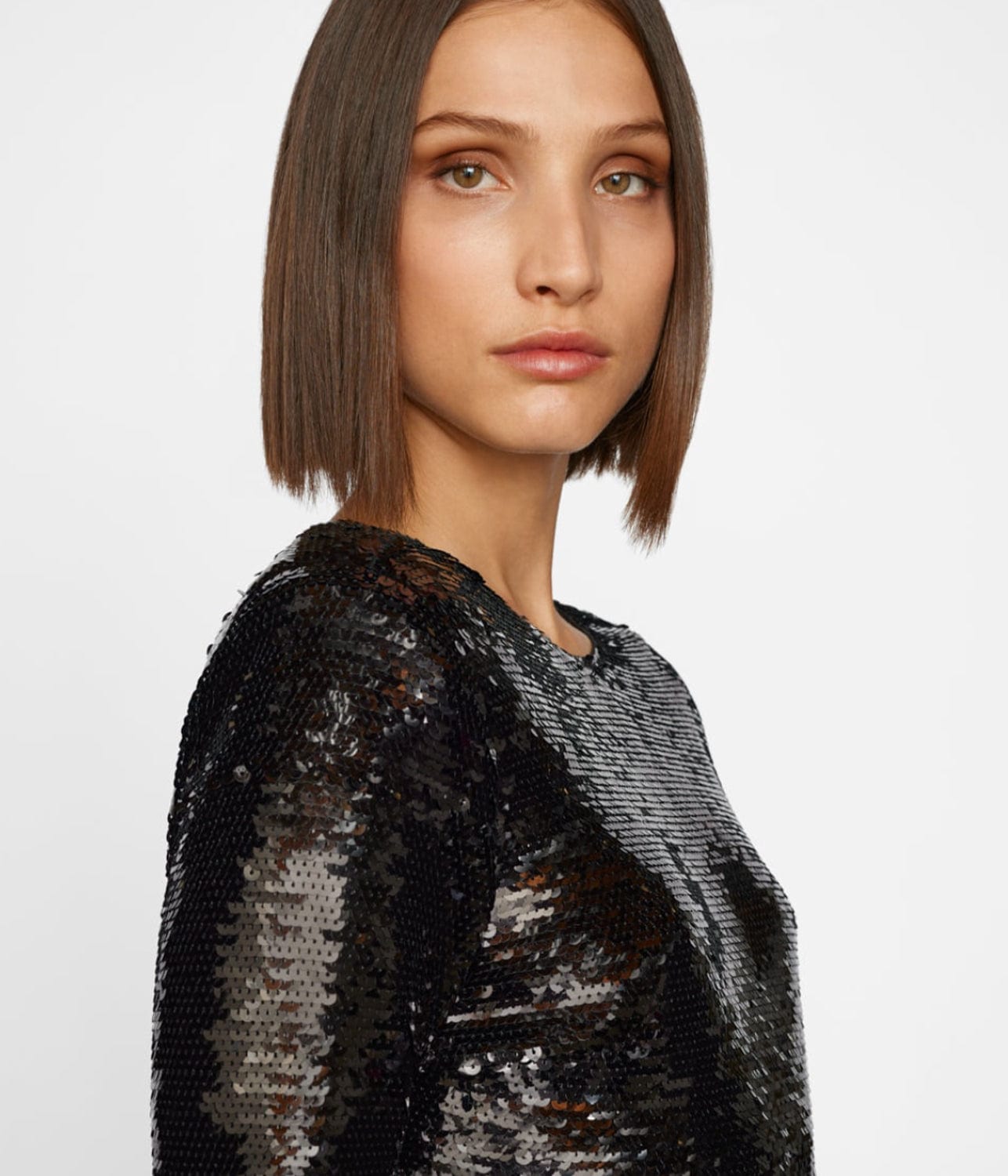 FRAME SEQUIN KNIT DRESS- NOIR