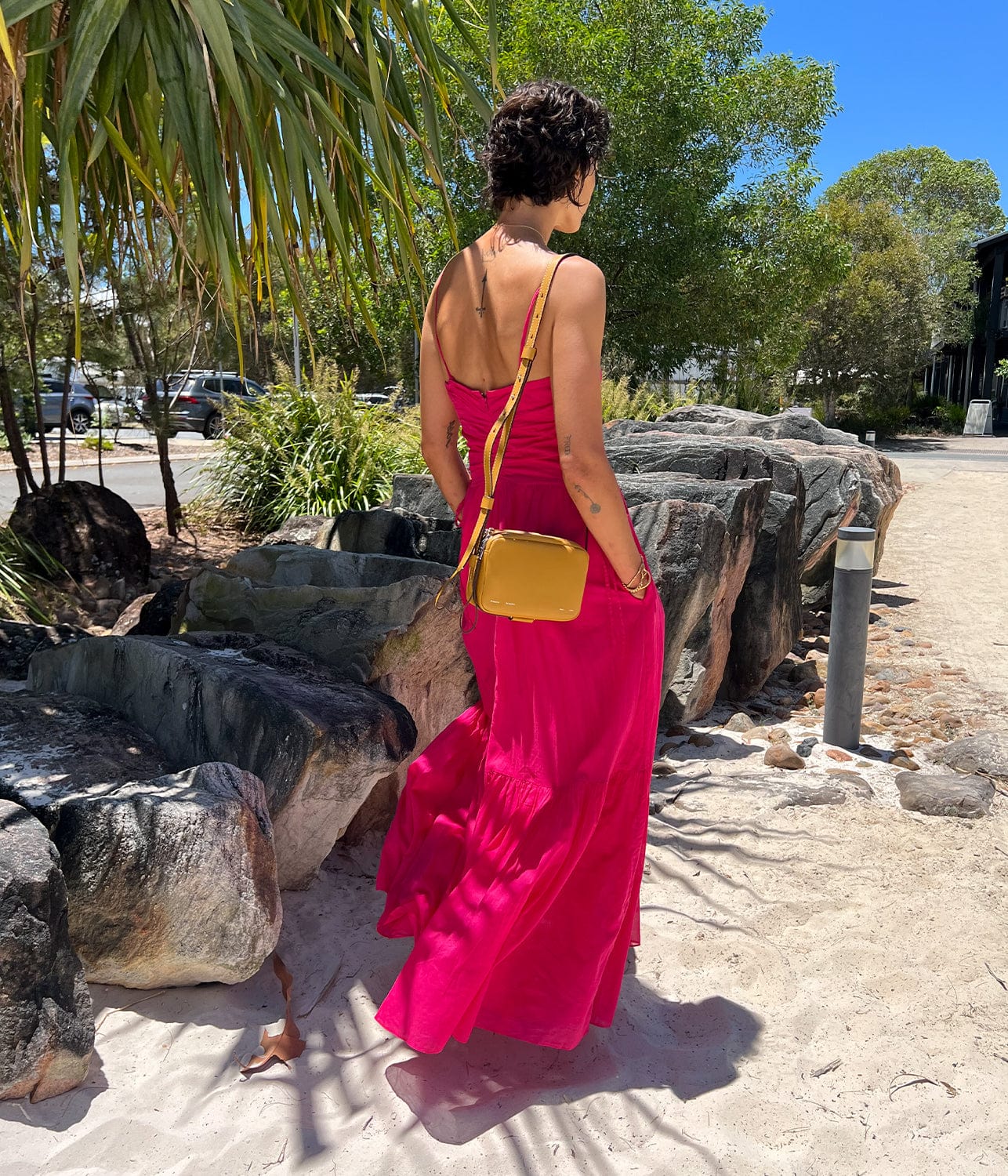 ISABEL MARANT GIANA DRESS- FUCHSIA
