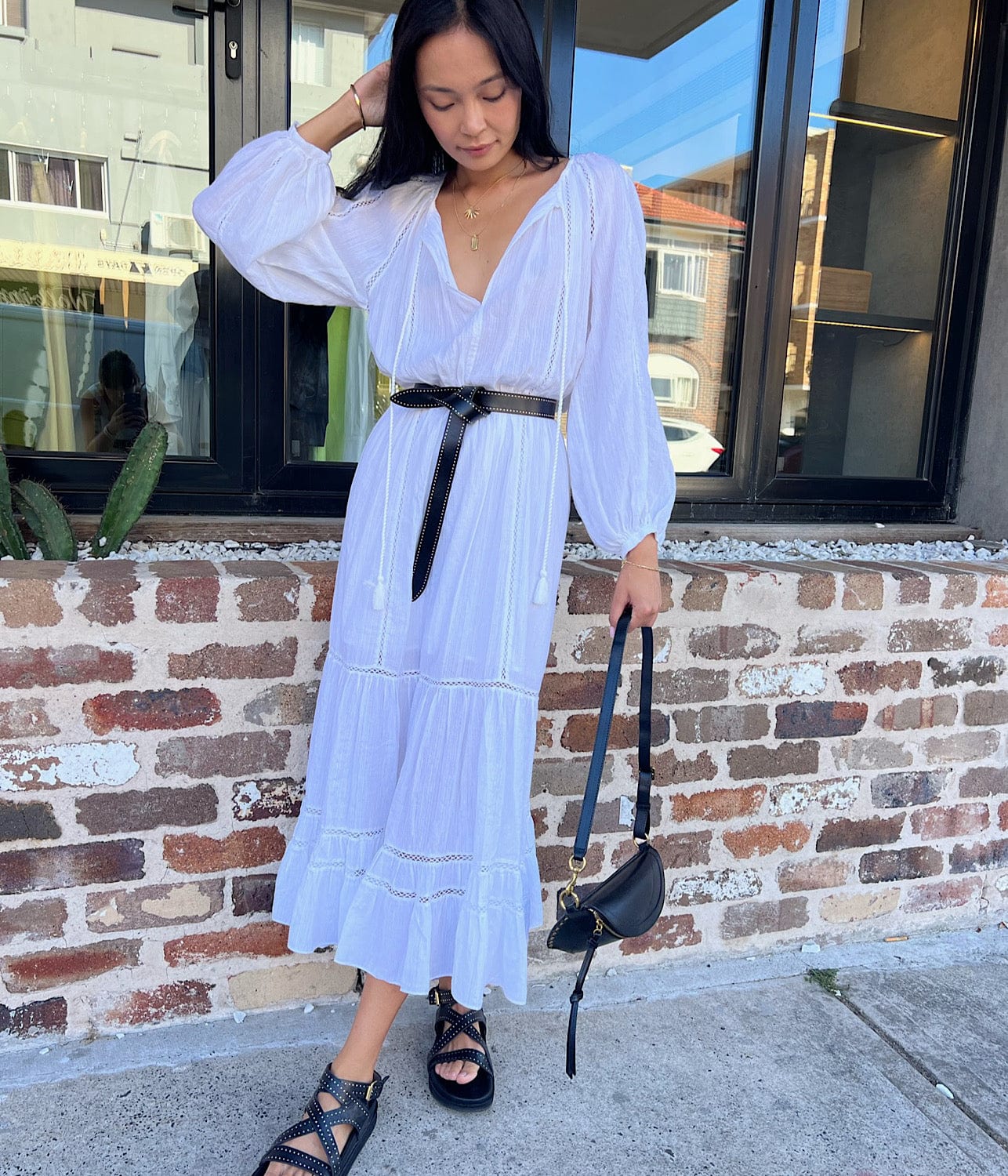ISABEL MARANT LATIFA DRESS-WHITE