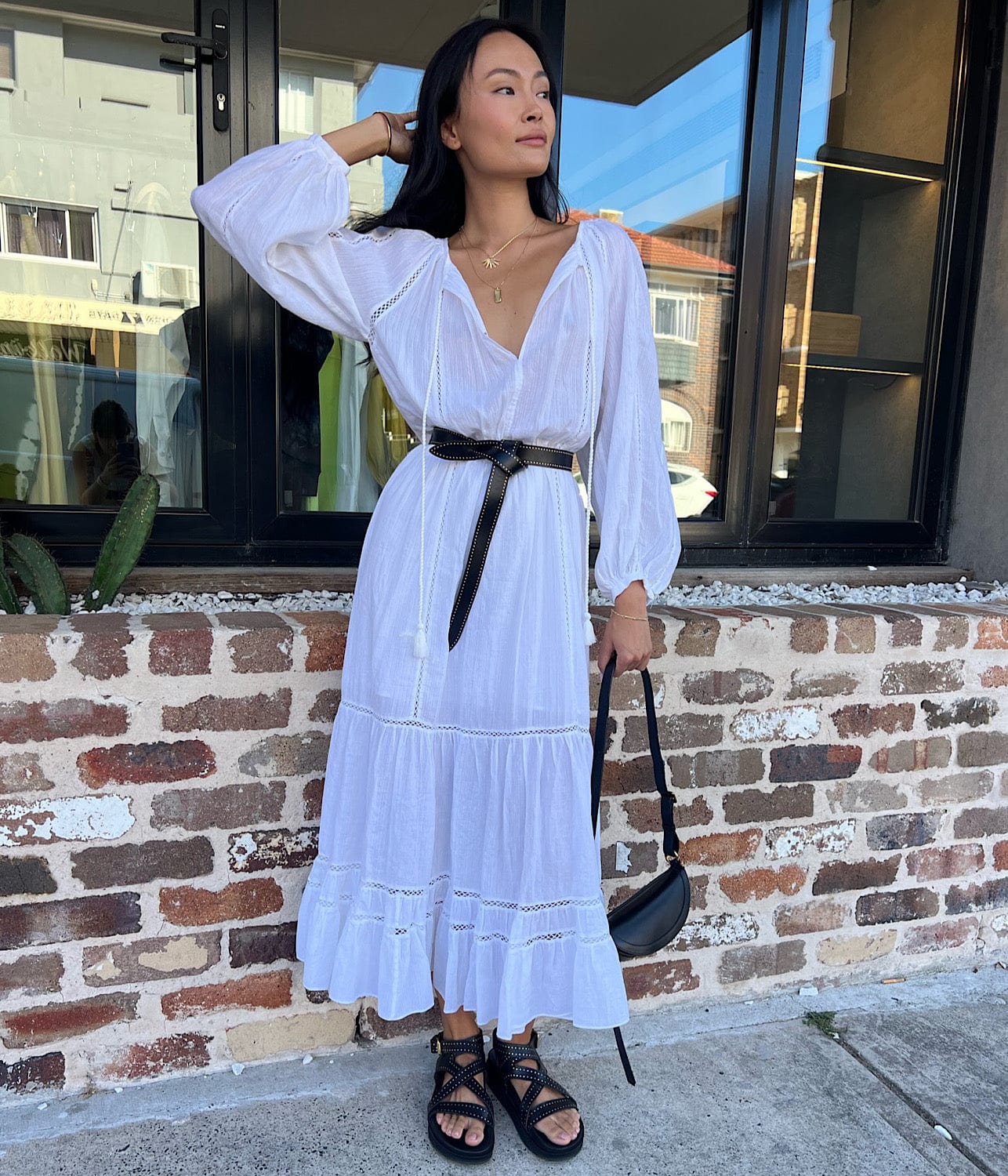 ISABEL MARANT LATIFA DRESS-WHITE