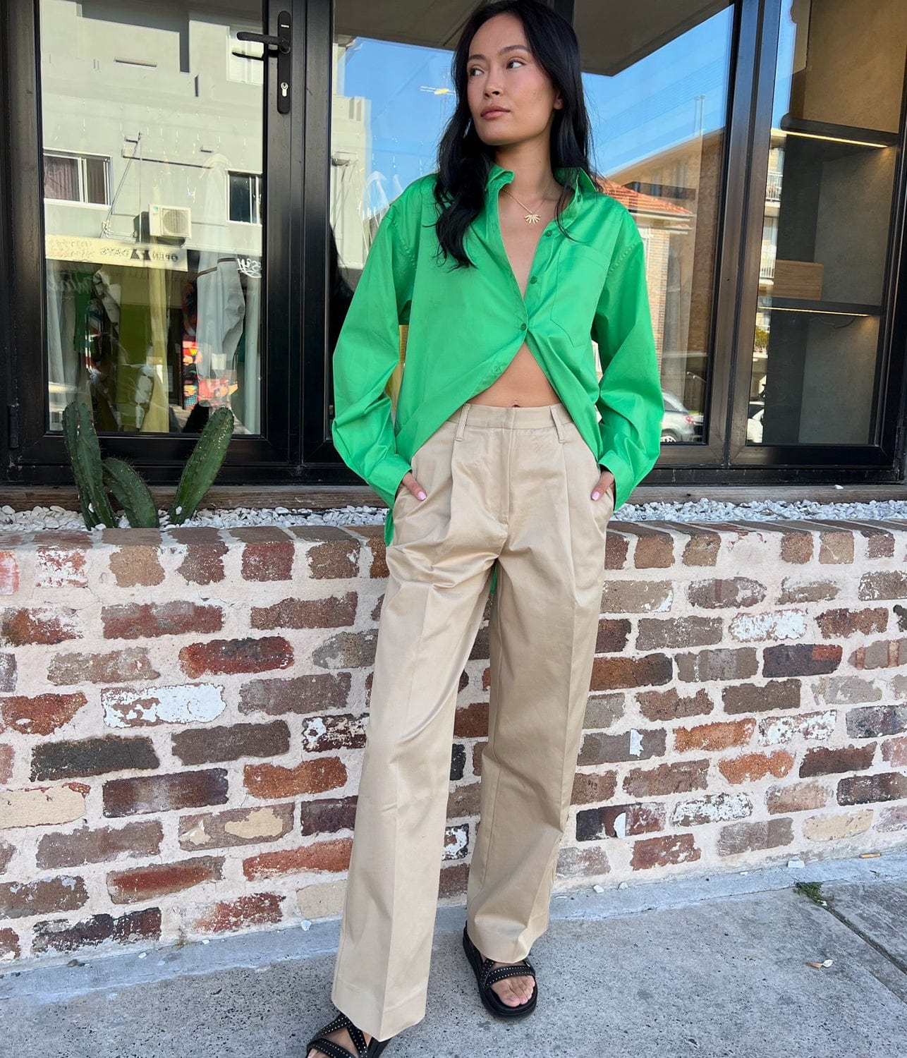 LM CLASSIC LONG SLEEVE SHIRT- BOTTLE GREEN | LEE MATHEWS LEE MATHEWS LM CLASSIC LONG SLEEVE SHIRT- BOTTLE GREEN