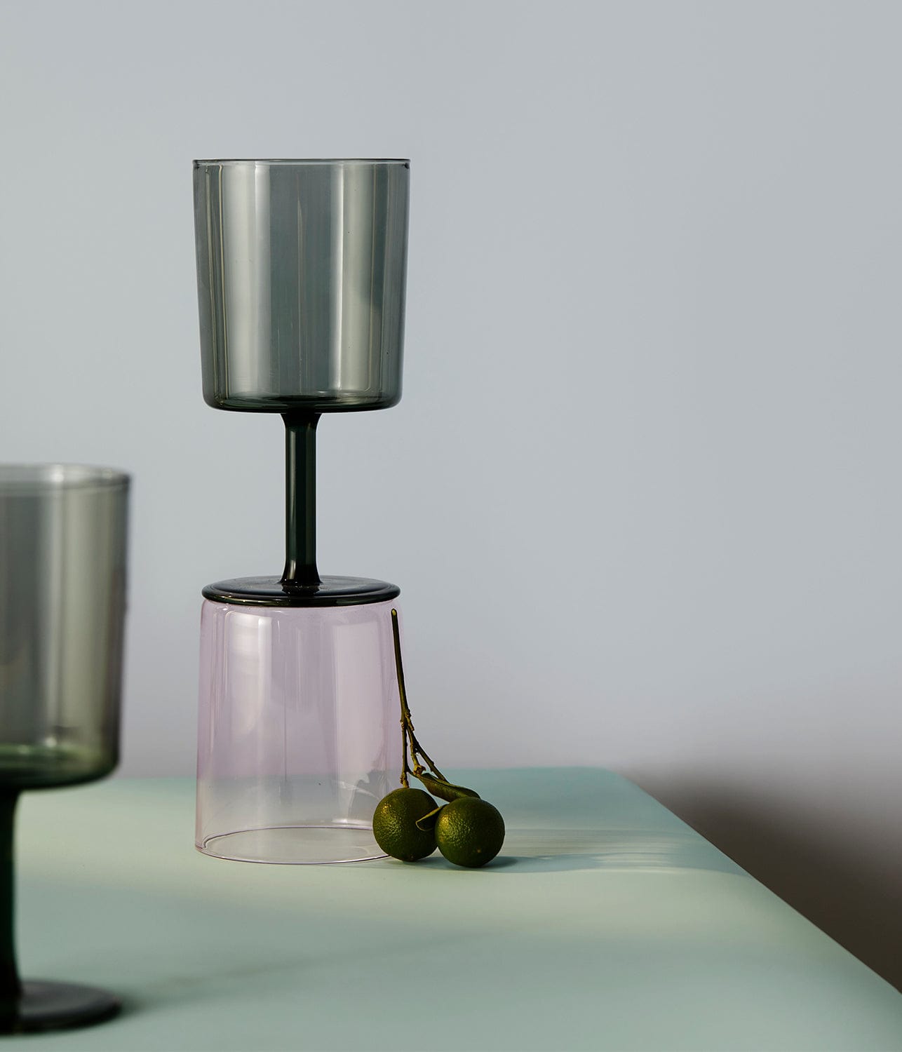 WINE GLASS SET - SMOKE | MAISON BALZAC MAISON BALZAC 2 WINE GLASSES SMOKE