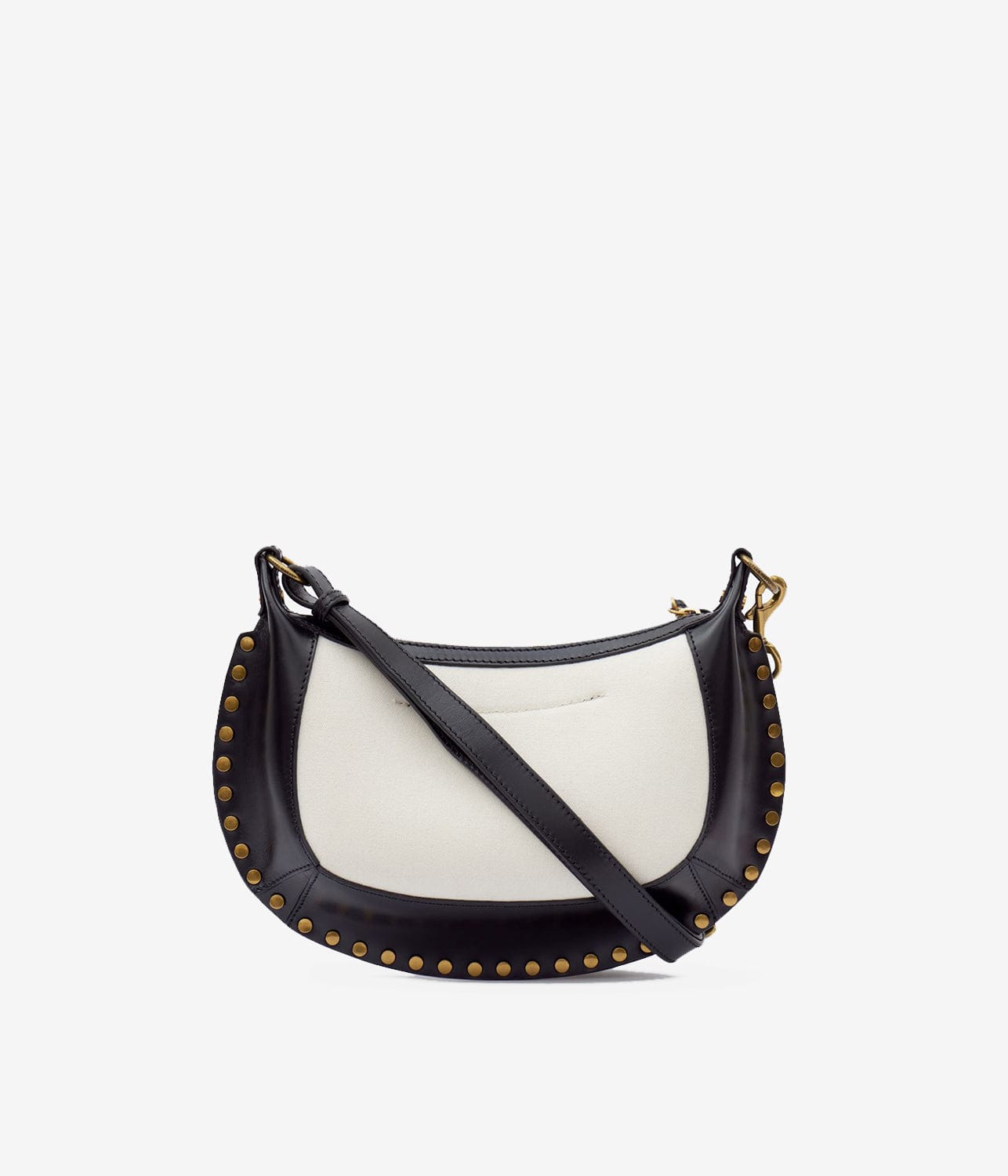 OSKAN MOON SHOULDER BAG-ECRU/BLACK | ISABEL MARANT | ISABEL MARANT OSKAN MOON SHOULDER BAG-ECRU/BLACK