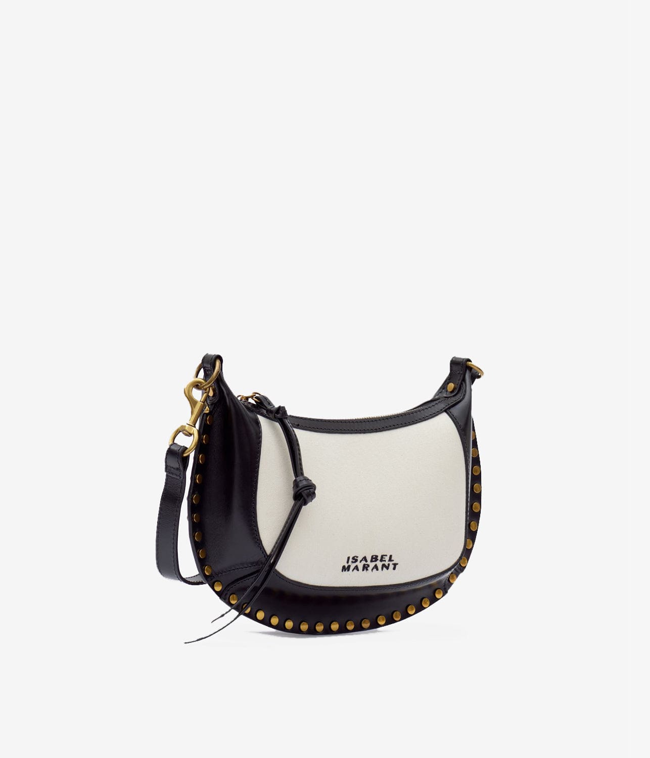 OSKAN MOON SHOULDER BAG-ECRU/BLACK | ISABEL MARANT | ISABEL MARANT OSKAN MOON SHOULDER BAG-ECRU/BLACK