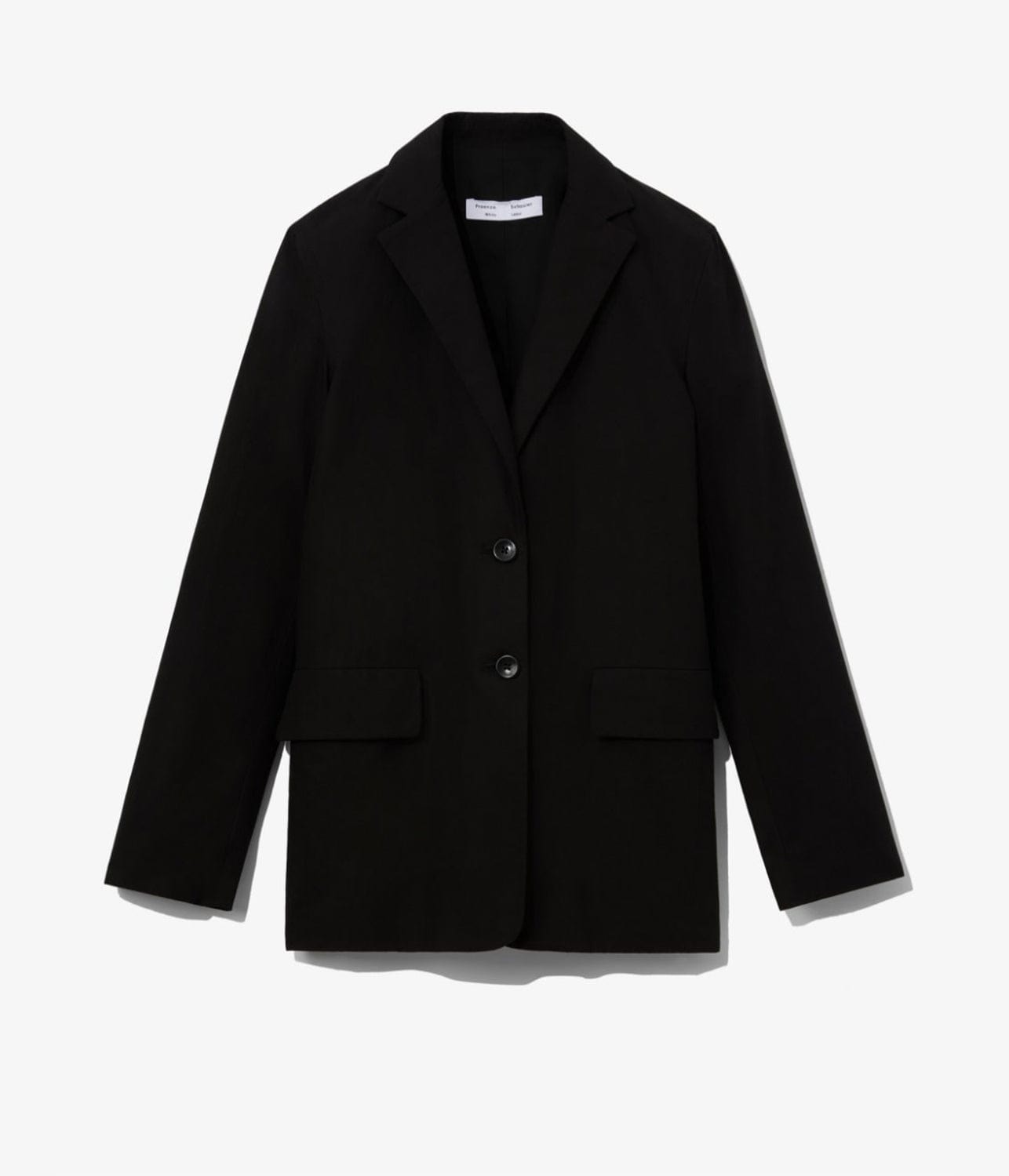 PROENZA SCHOULER WHITE LABEL COTTON LINEN BLAZER- BLACK