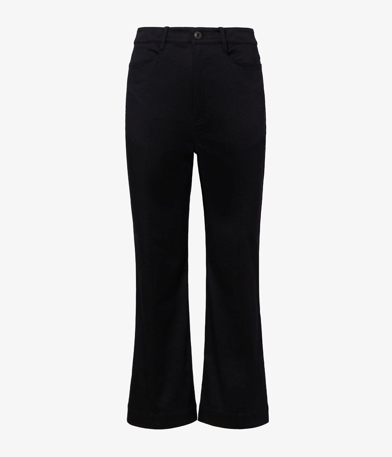 COTTON TWILL CROPPED PANTS- BLACK | PROENZA SCHOULER WHITE LABEL | PROENZA SCHOULER WHITE LABEL COTTON TWILL CROPPED PANTS- BLACK