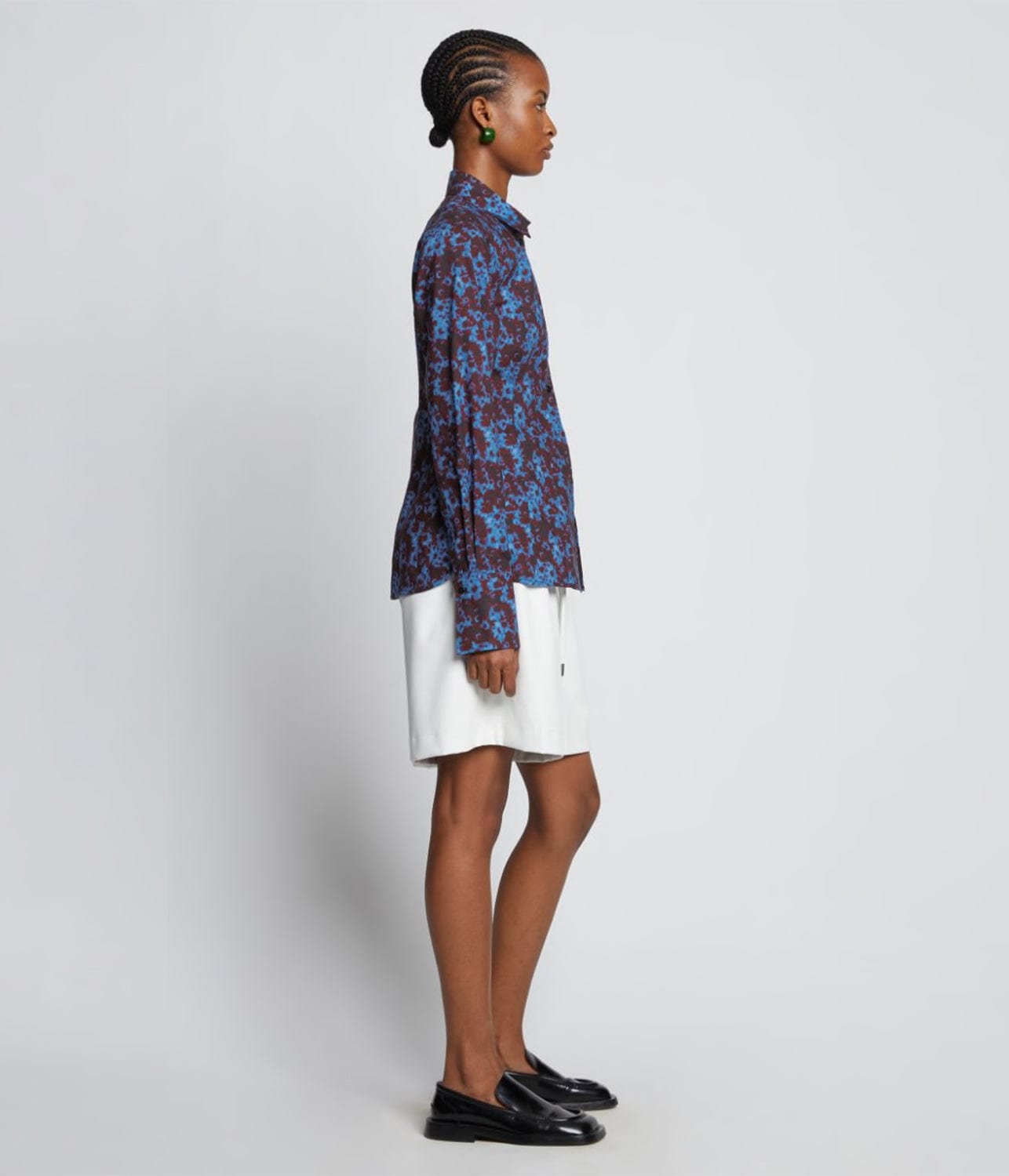 SUNFLOWER POPLIN SHIRT - BLUE | PROENZA SCHOULER WHITE LABEL PROENZA SCHOULER WHITE LABEL SUNFLOWER POPLIN SHIRT - BLUE