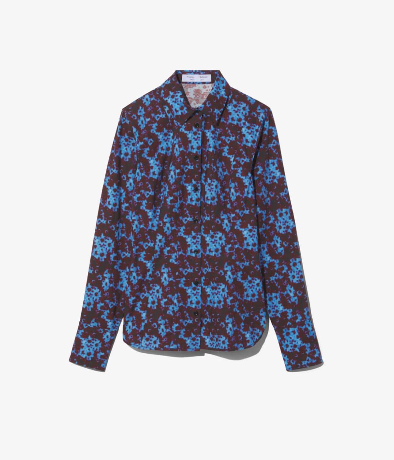 SUNFLOWER POPLIN SHIRT - BLUE | PROENZA SCHOULER WHITE LABEL PROENZA SCHOULER WHITE LABEL SUNFLOWER POPLIN SHIRT - BLUE