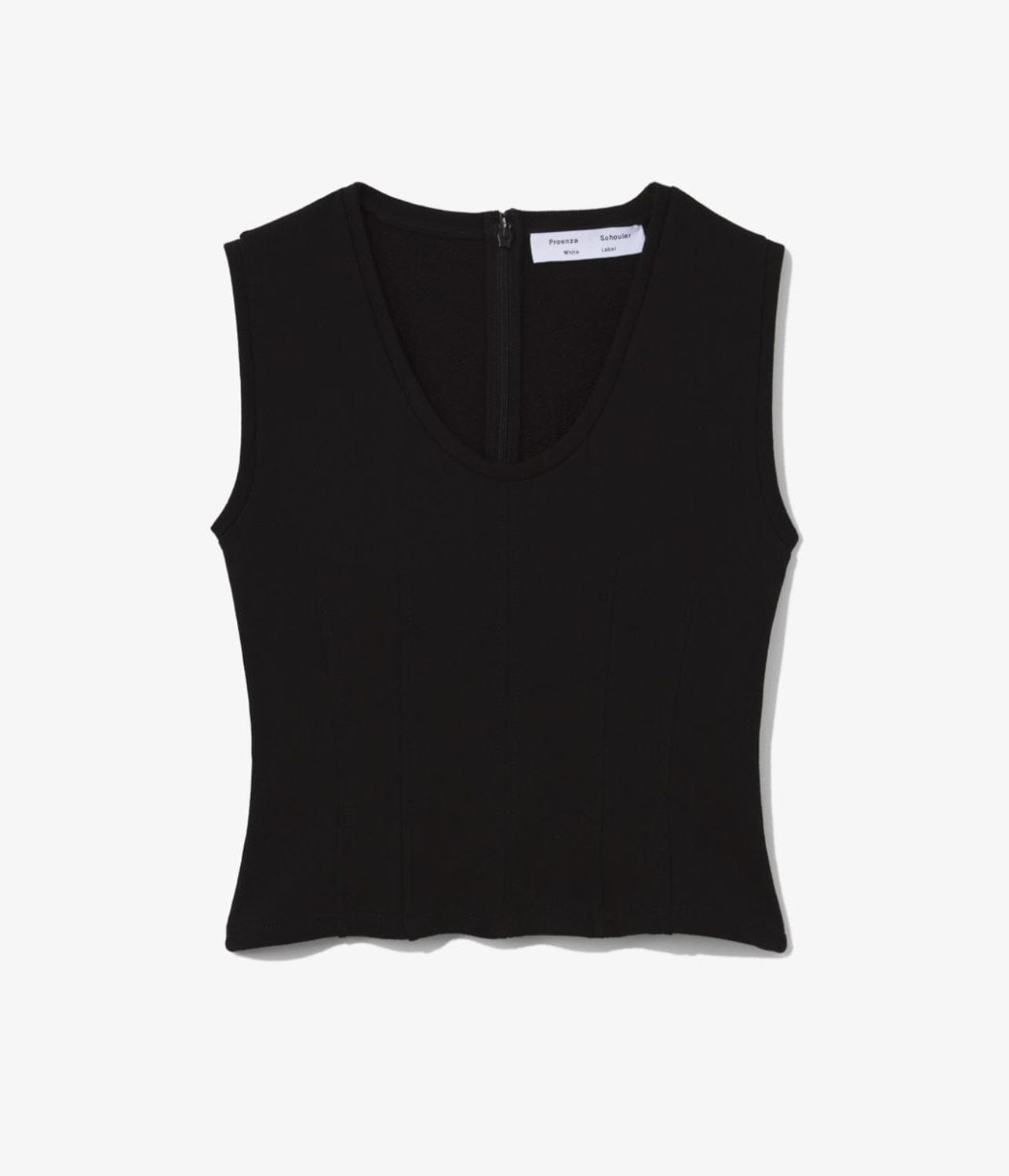 PROENZA SCHOULER WHITE LABEL SWEATSHIRT TANK TOP- BLACK