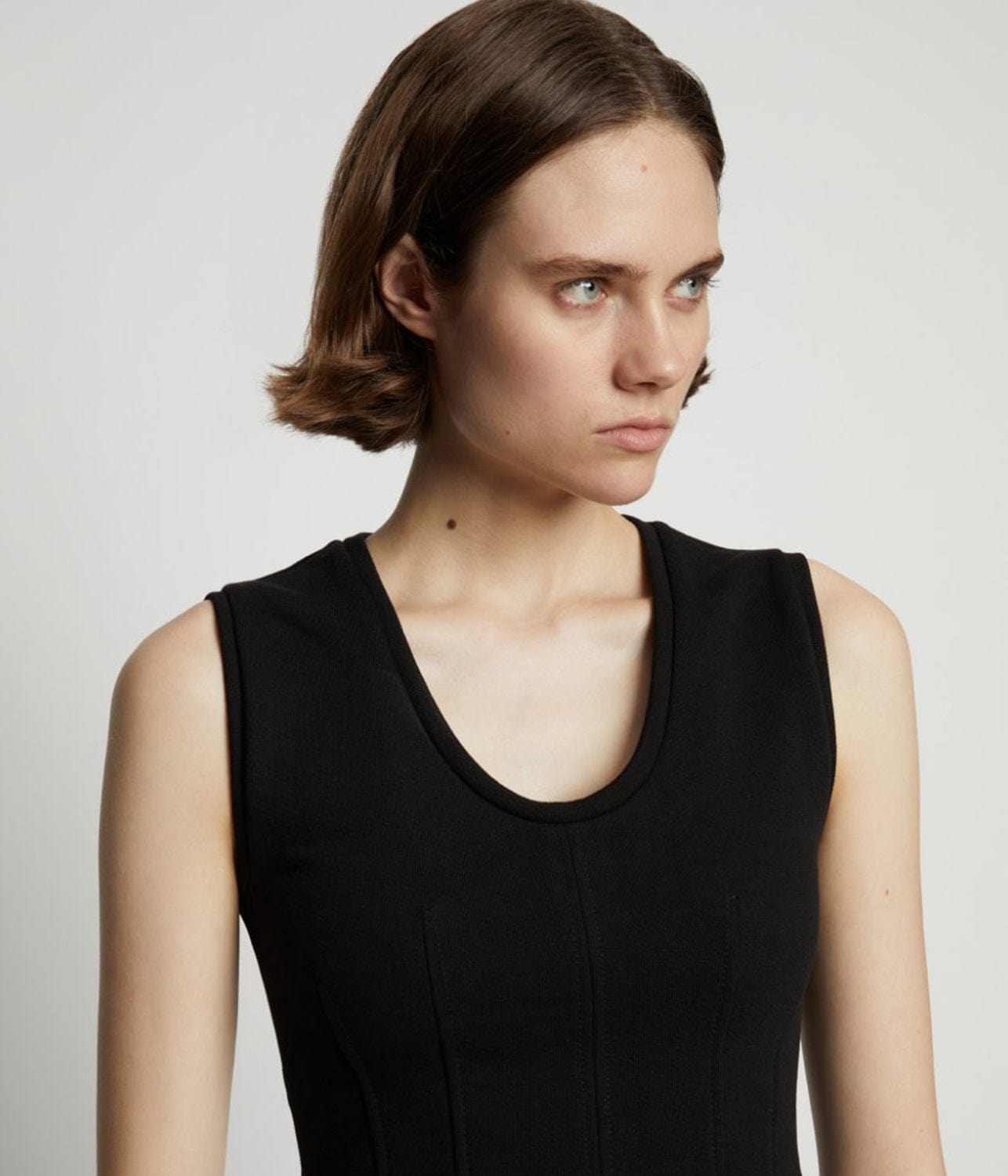 PROENZA SCHOULER WHITE LABEL SWEATSHIRT TANK TOP- BLACK