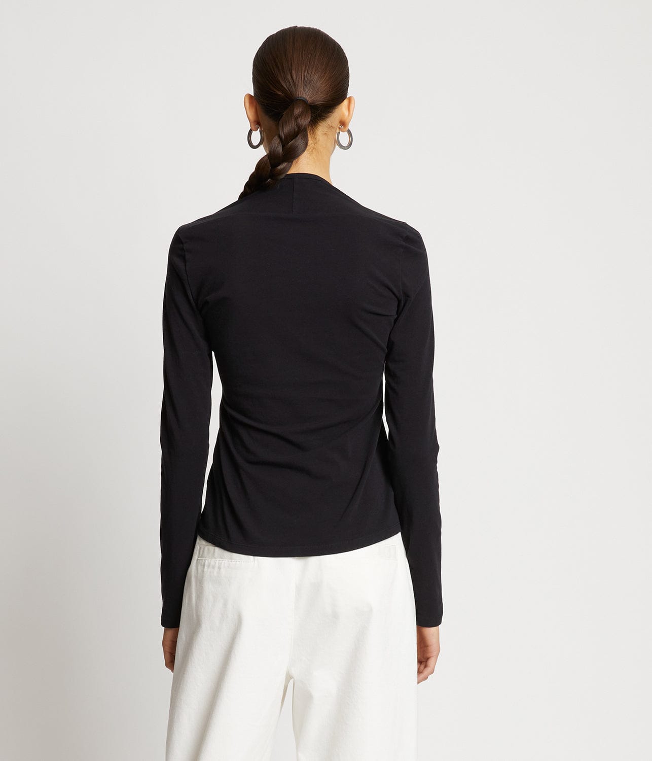 JERSEY KEYHOLE TOP - BLACK | PROENZA SCHOULER WHITE LABEL PROENZA SCHOULER WHITE LABEL JERSEY KEYHOLE TOP - BLACK