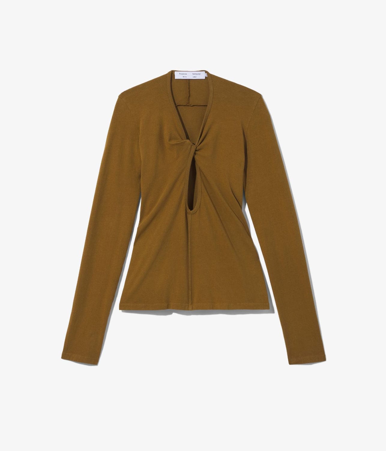 JERSEY KEYHOLE TOP-OLIVE | PROENZA SCHOULER WHITE LABEL | PROENZA SCHOULER WHITE LABEL JERSEY KEYHOLE TOP-OLIVE