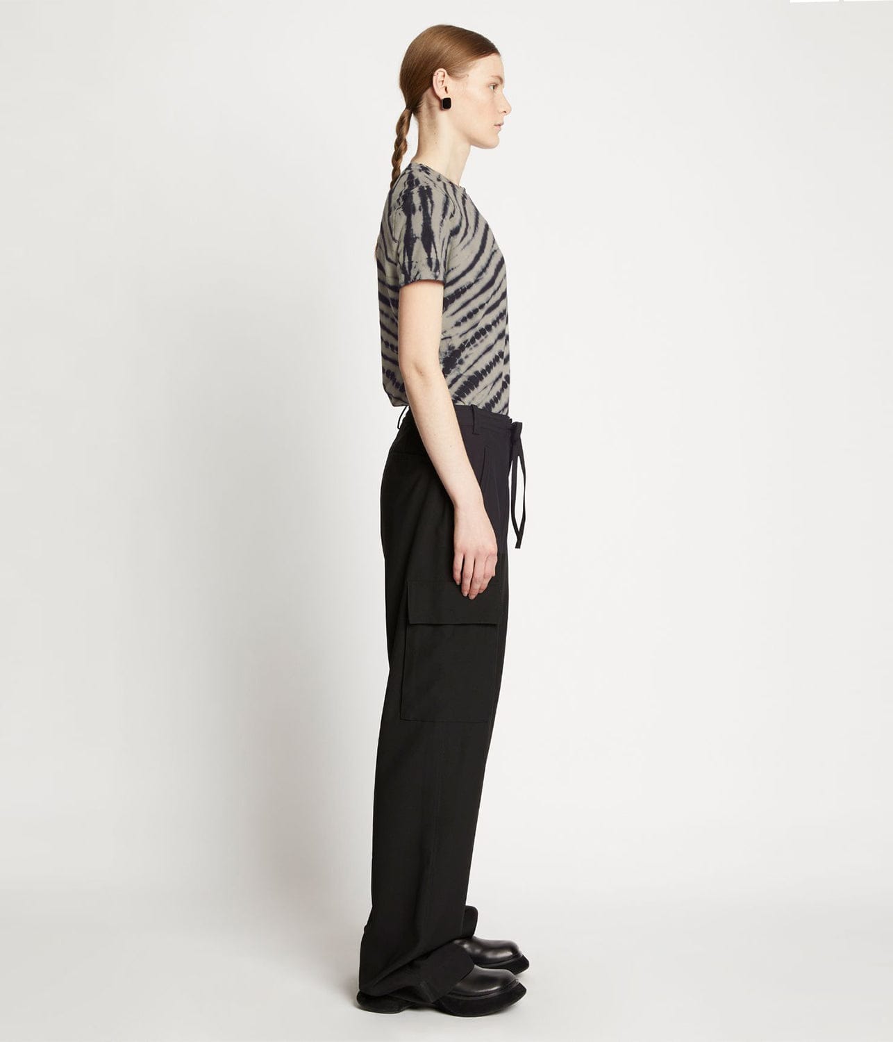 PROENZA SCHOULER WHITE LABEL TIE DYE T-SHIRT- PUTTY/BLACK