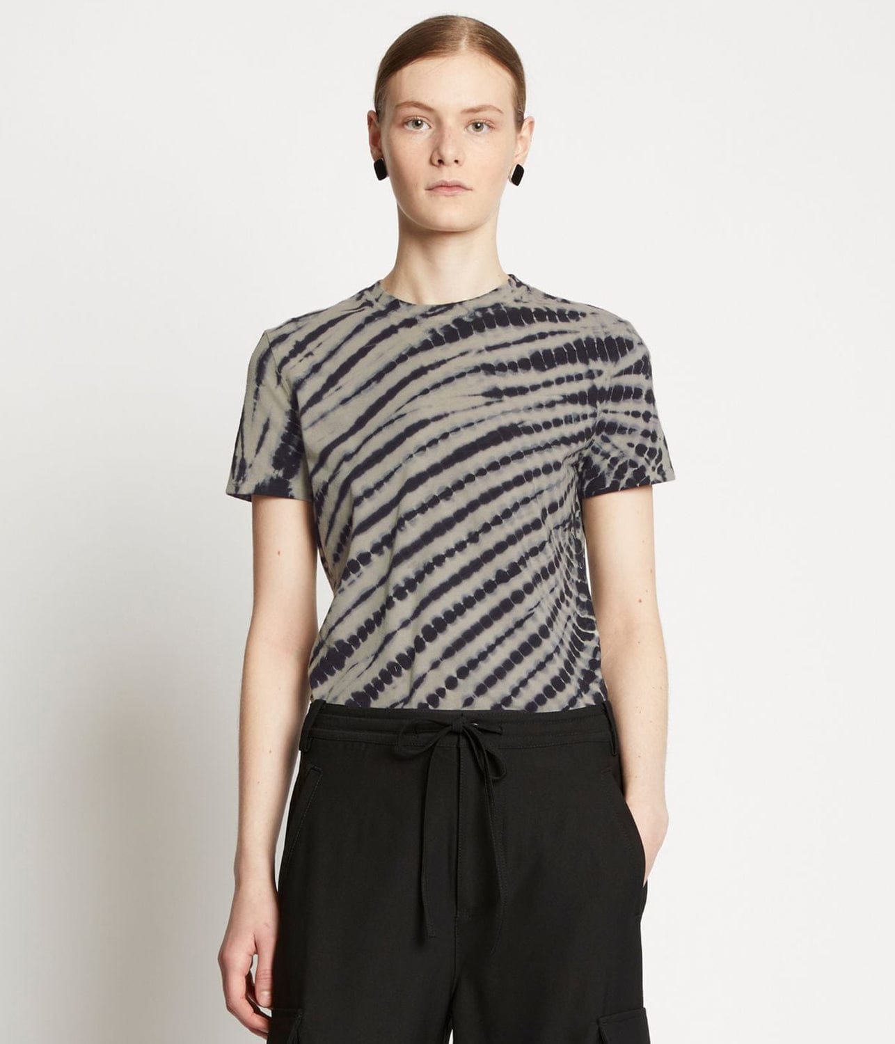 PROENZA SCHOULER WHITE LABEL TIE DYE T-SHIRT- PUTTY/BLACK