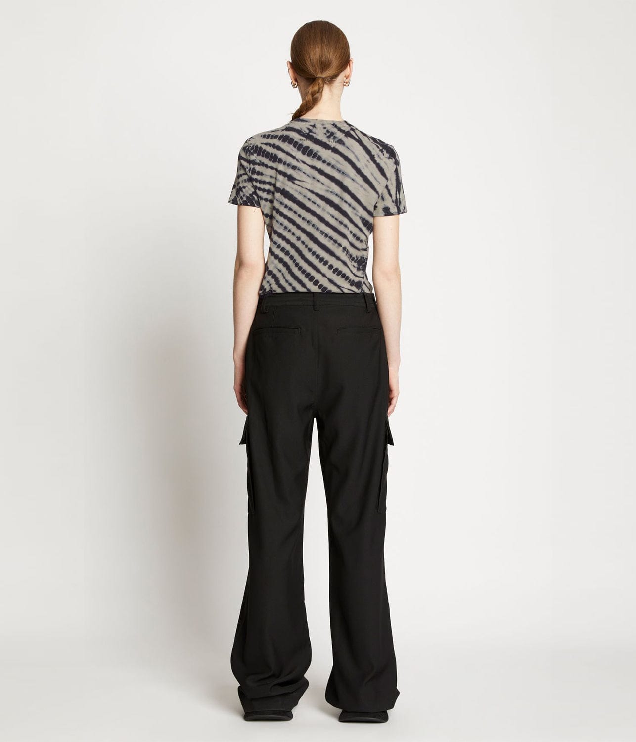 PROENZA SCHOULER WHITE LABEL TIE DYE T-SHIRT- PUTTY/BLACK