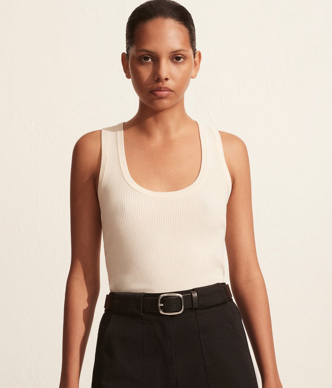 RIBBED TANK- ECRU | MATTEAU | MATTEAU RIBBED TANK- ECRU