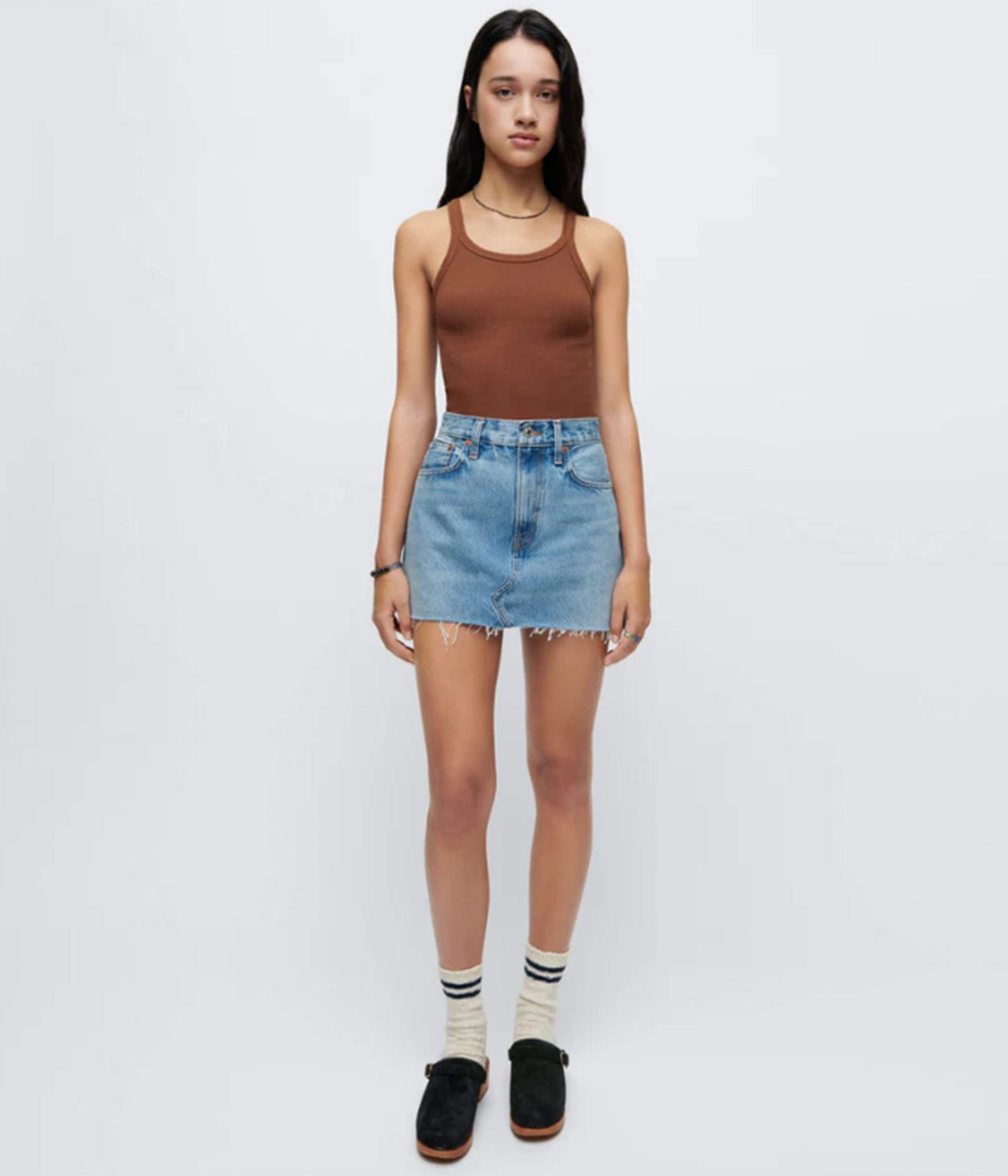 RIBBED TANK- SIENNA | RE/DONE | RE/DONE RIBBED TANK- SIENNA