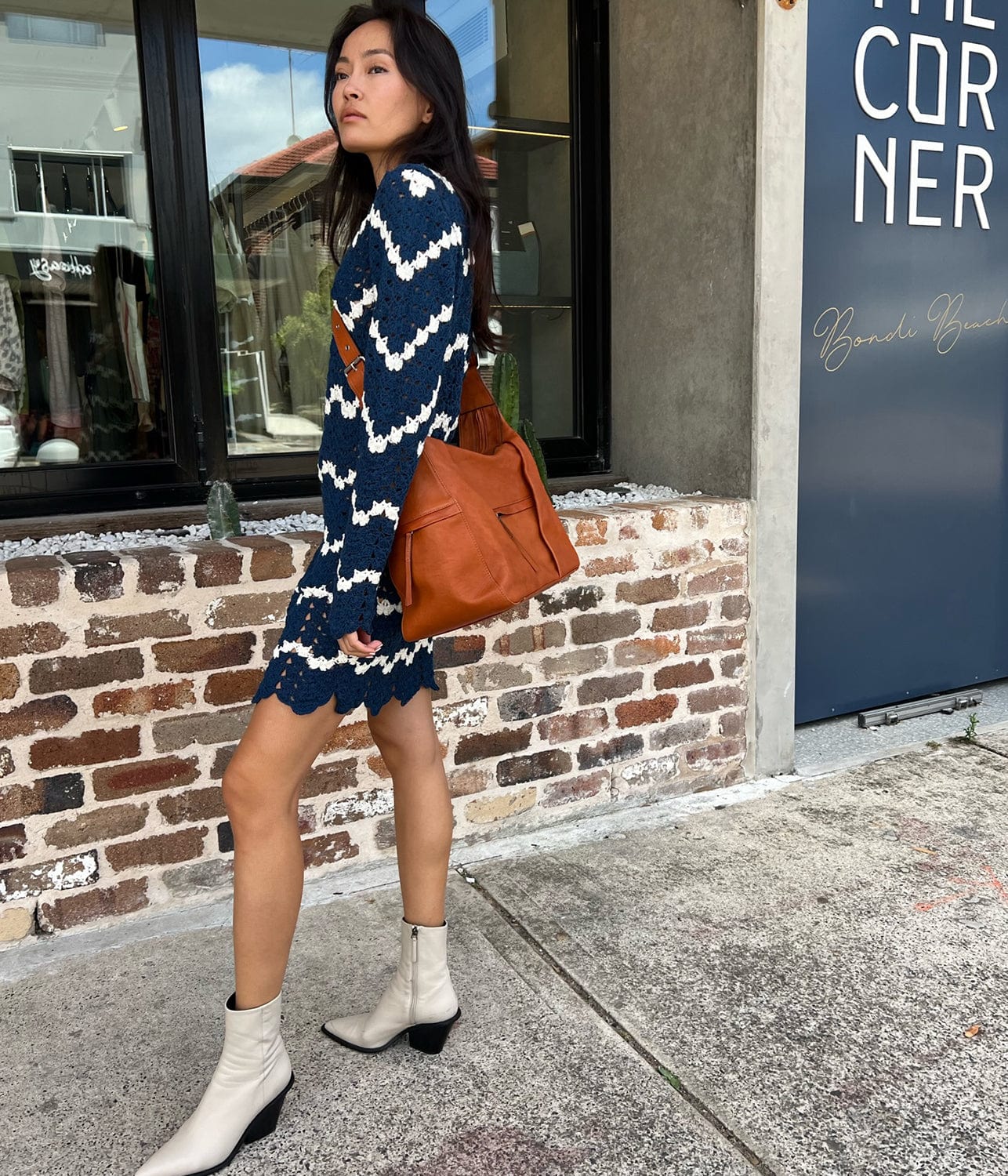 SARA CROCHET DRESS- NAVY & WHITE | ALL THAT REMAINS | ALL THAT REMAINS SARA CROCHET DRESS- NAVY & WHITE