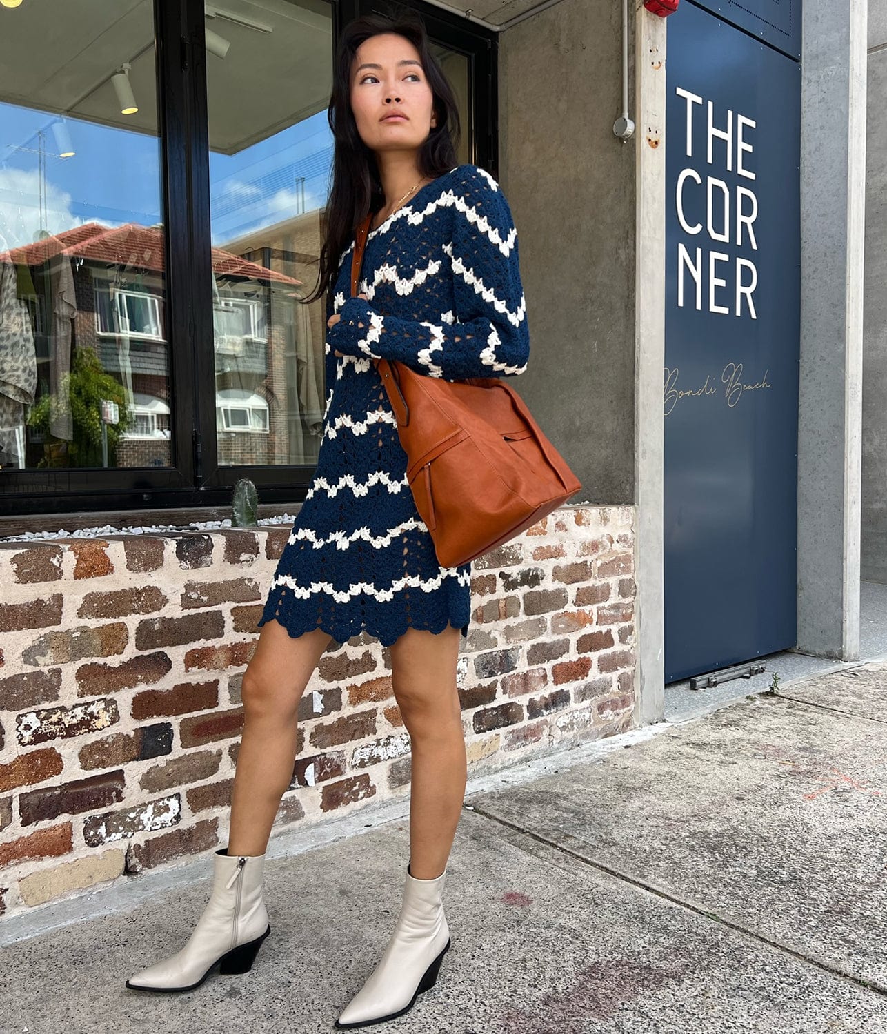 SARA CROCHET DRESS- NAVY & WHITE | ALL THAT REMAINS | ALL THAT REMAINS SARA CROCHET DRESS- NAVY & WHITE