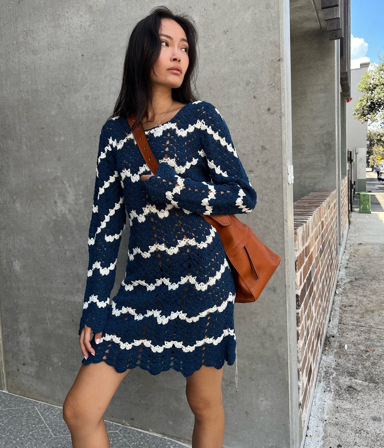 SARA CROCHET DRESS- NAVY & WHITE | ALL THAT REMAINS | ALL THAT REMAINS SARA CROCHET DRESS- NAVY & WHITE