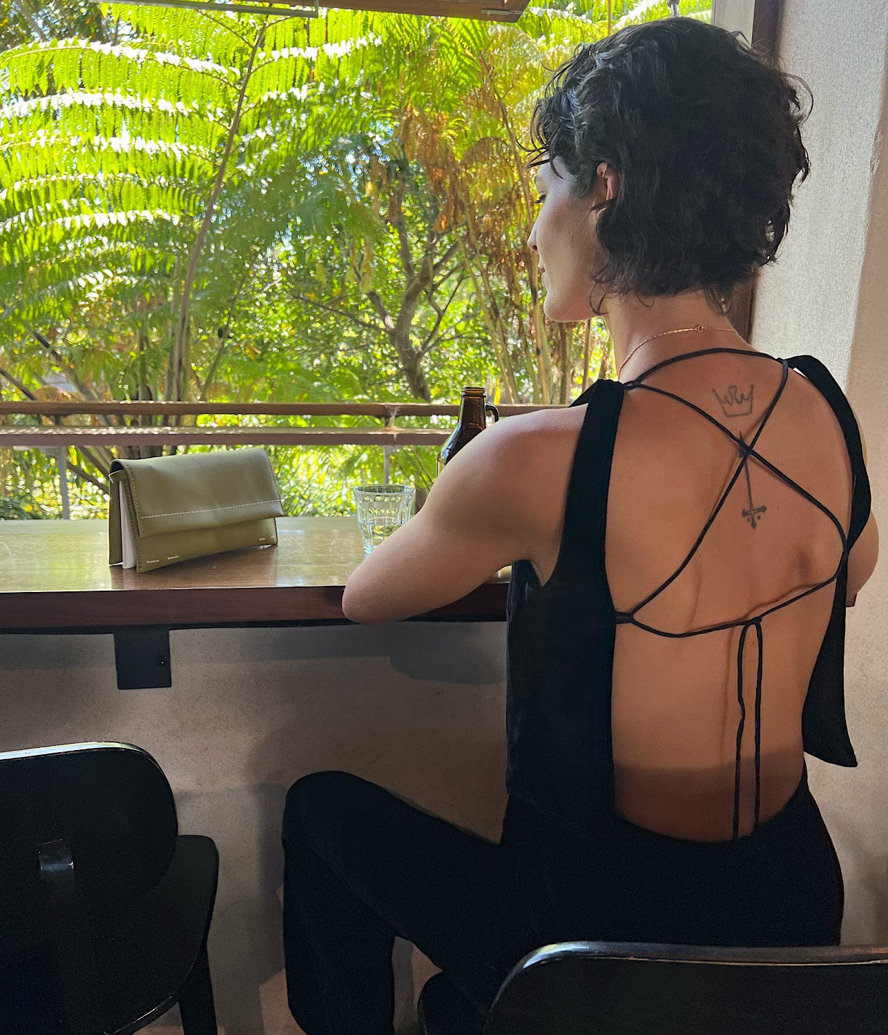 SILK VELVET COCKTAIL TOP- BLACK | MATIN | MATIN SILK VELVET COCKTAIL TOP- BLACK