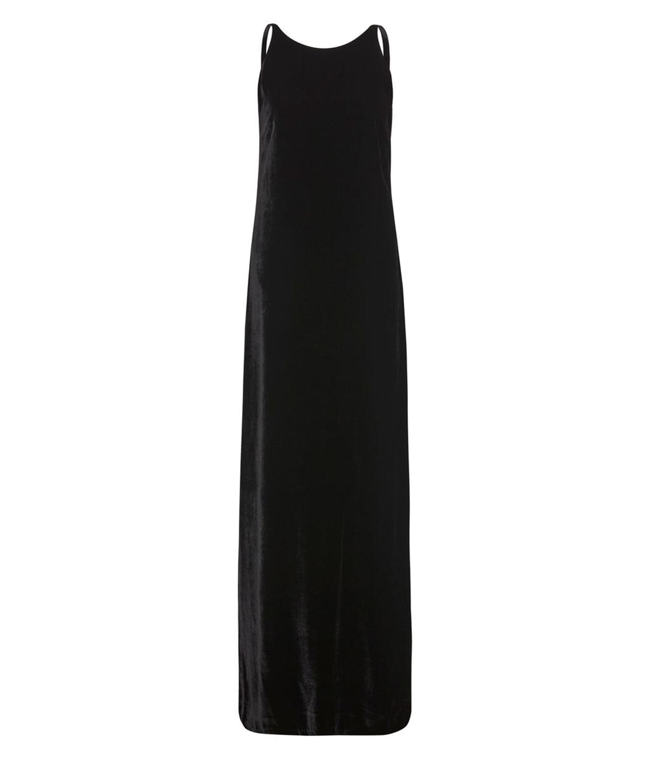 SILK VELVET OPEN BACK LONG DRESS- BLACK | MATIN | MATIN SILK VELVET OPEN BACK LONG DRESS- BLACK